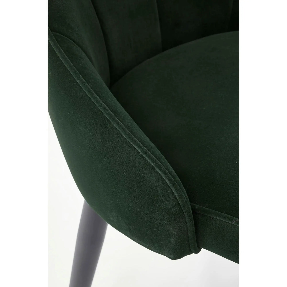 Scaun K365, verde inchis/negru, stofa catifelata/metal, 52x57x90 cm