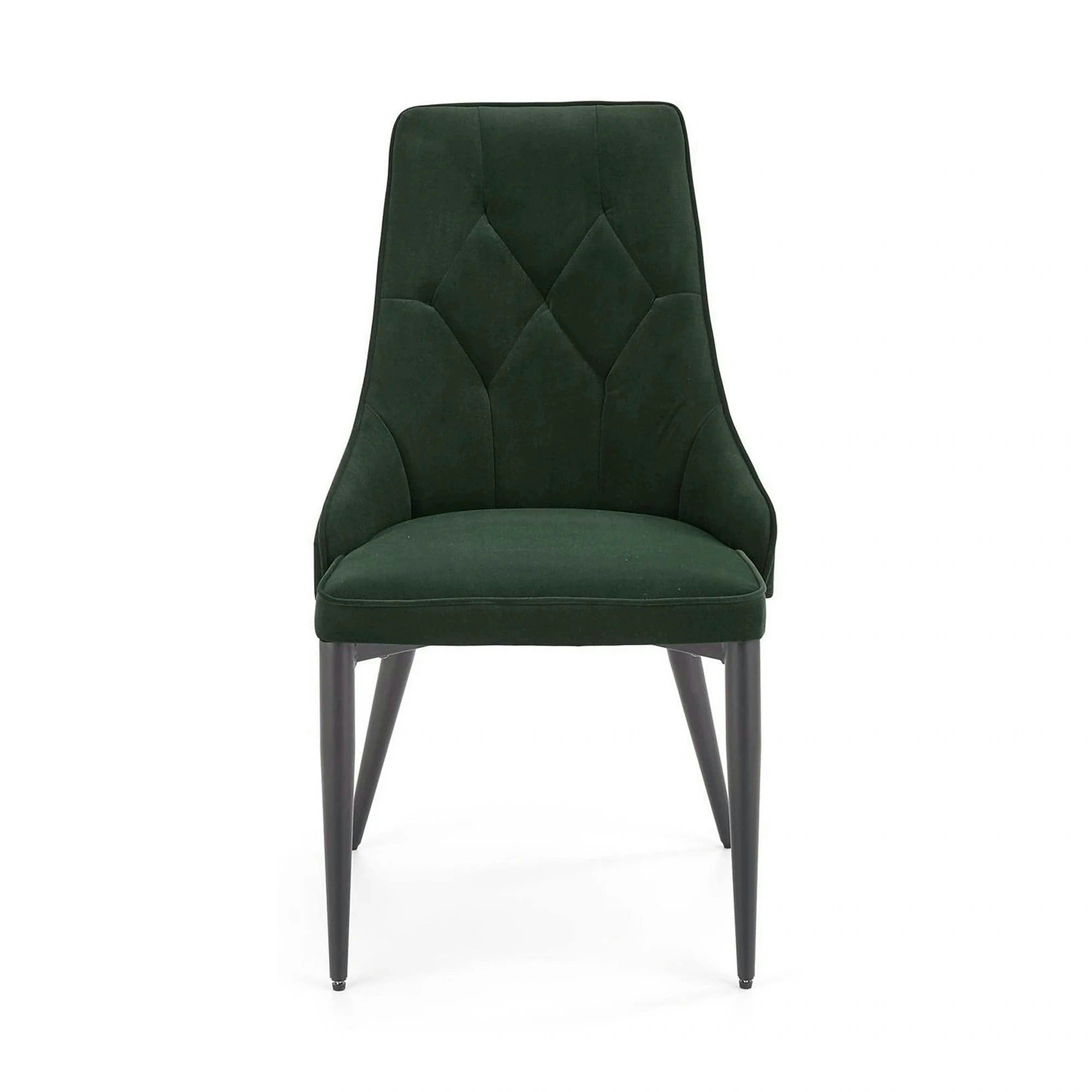 Scaun K365, verde inchis/negru, stofa catifelata/metal, 52x57x90 cm
