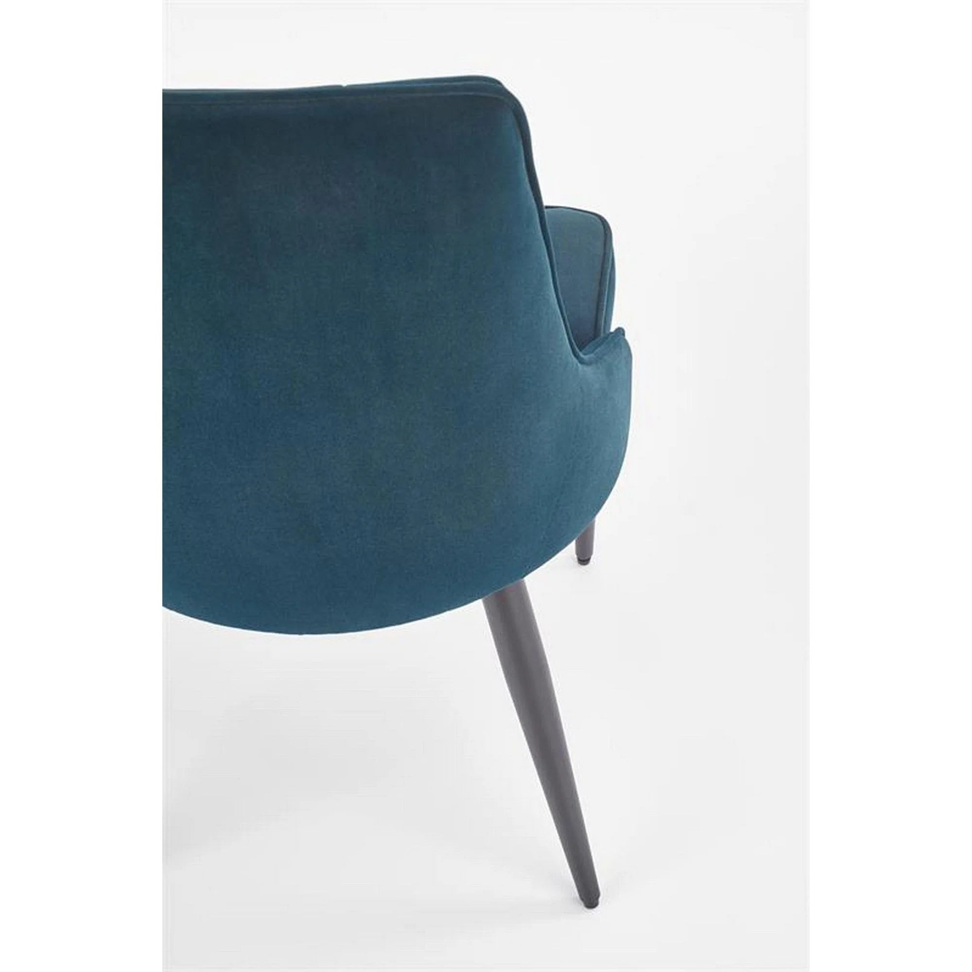 Scaun K365, verde inchis/negru, stofa catifelata/metal, 52x57x90 cm