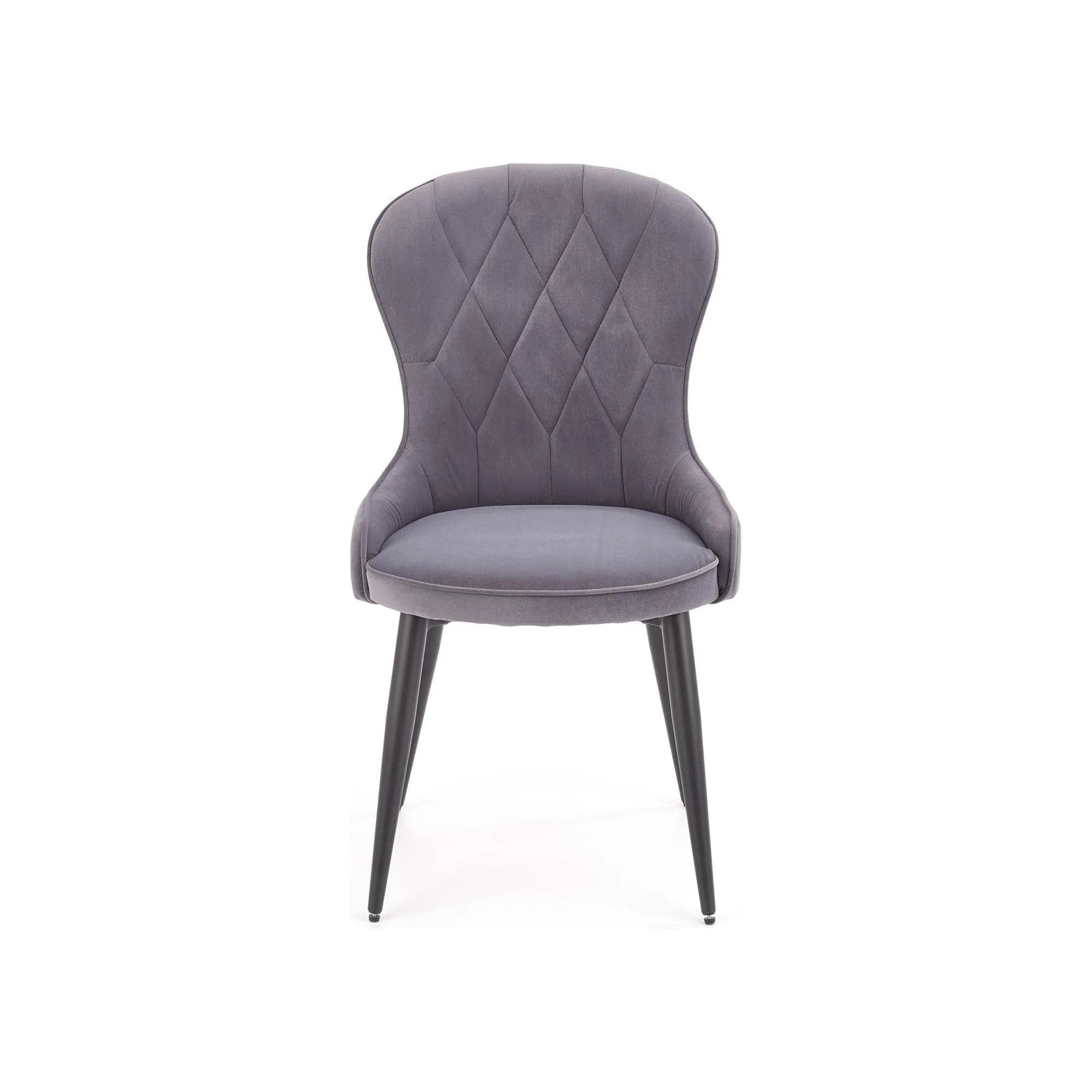 Scaun K366, gri/negru, stofa catifelata/metal, 52x58x92 cm