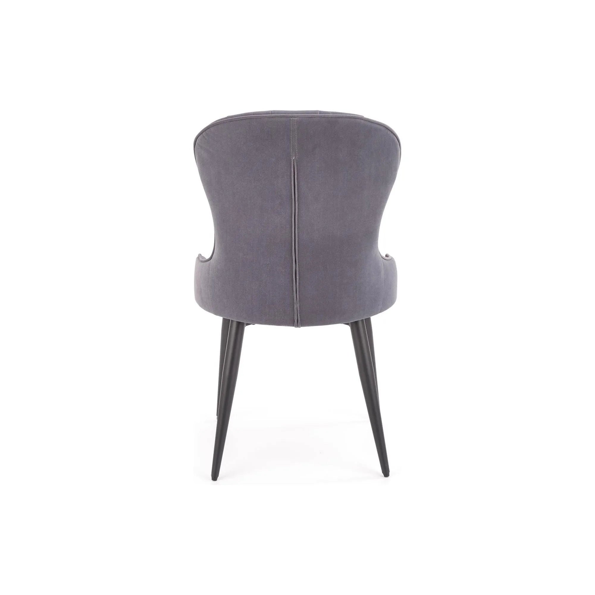 Scaun K366, gri/negru, stofa catifelata/metal, 52x58x92 cm