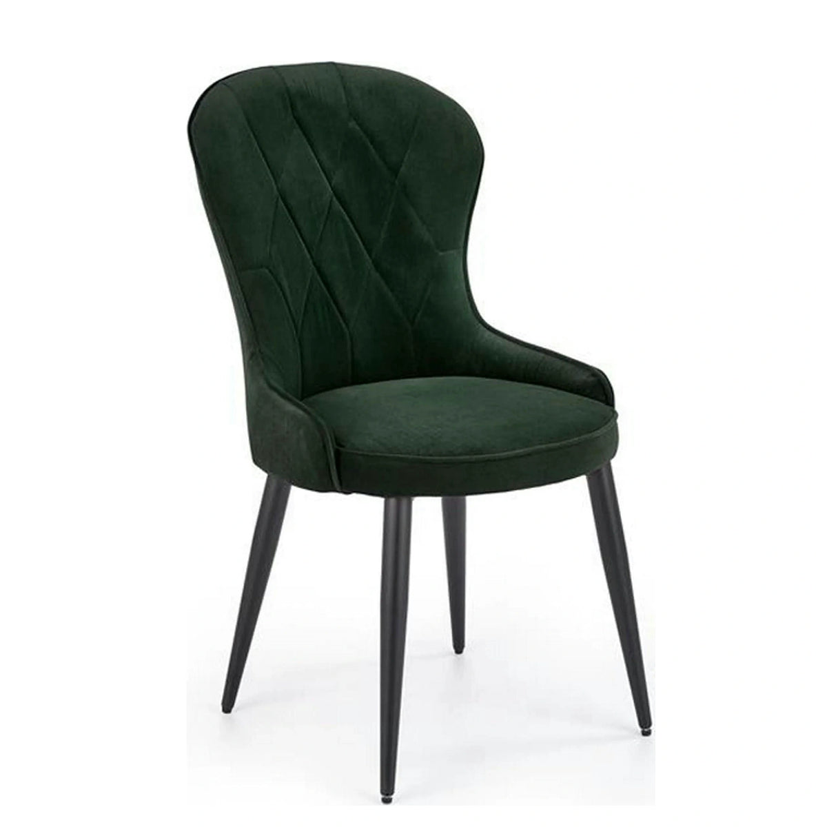 Scaun K366, verde inchis/negru, stofa catifelata/metal, 52x58x92 cm