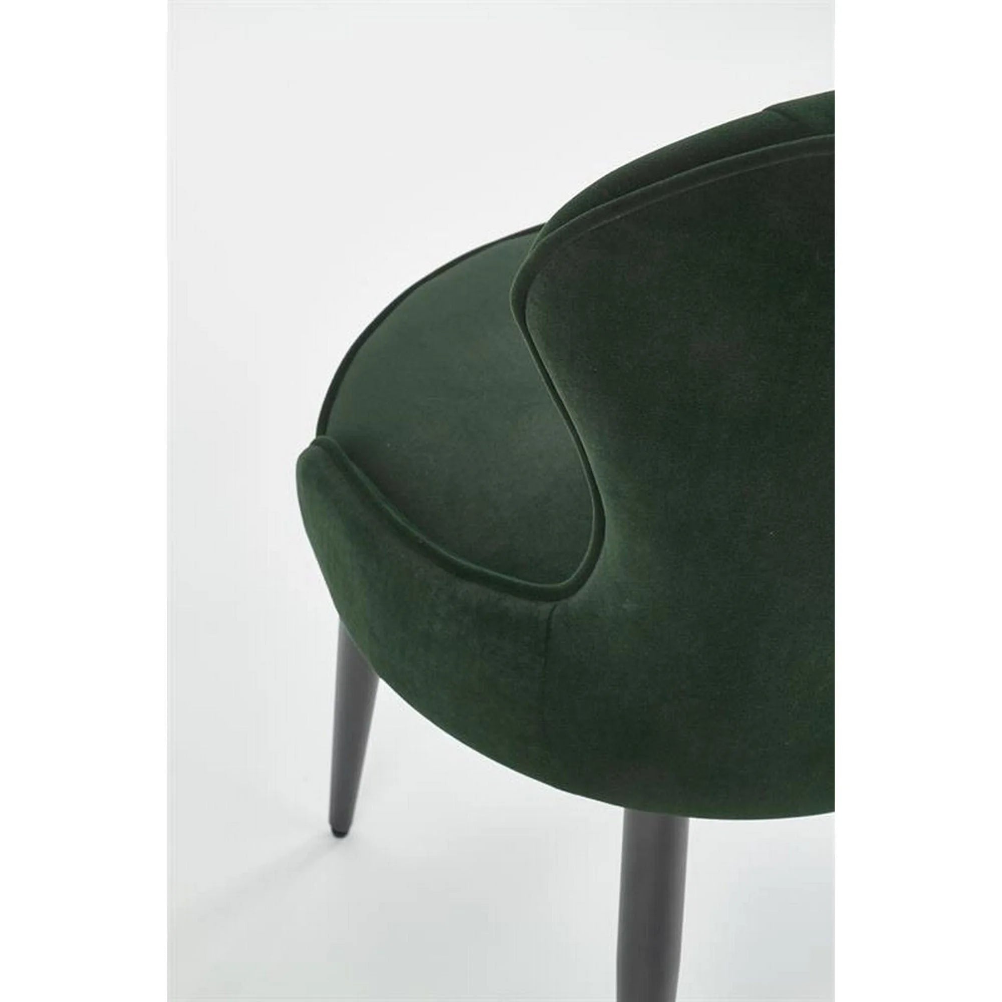 Scaun K366, verde inchis/negru, stofa catifelata/metal, 52x58x92 cm