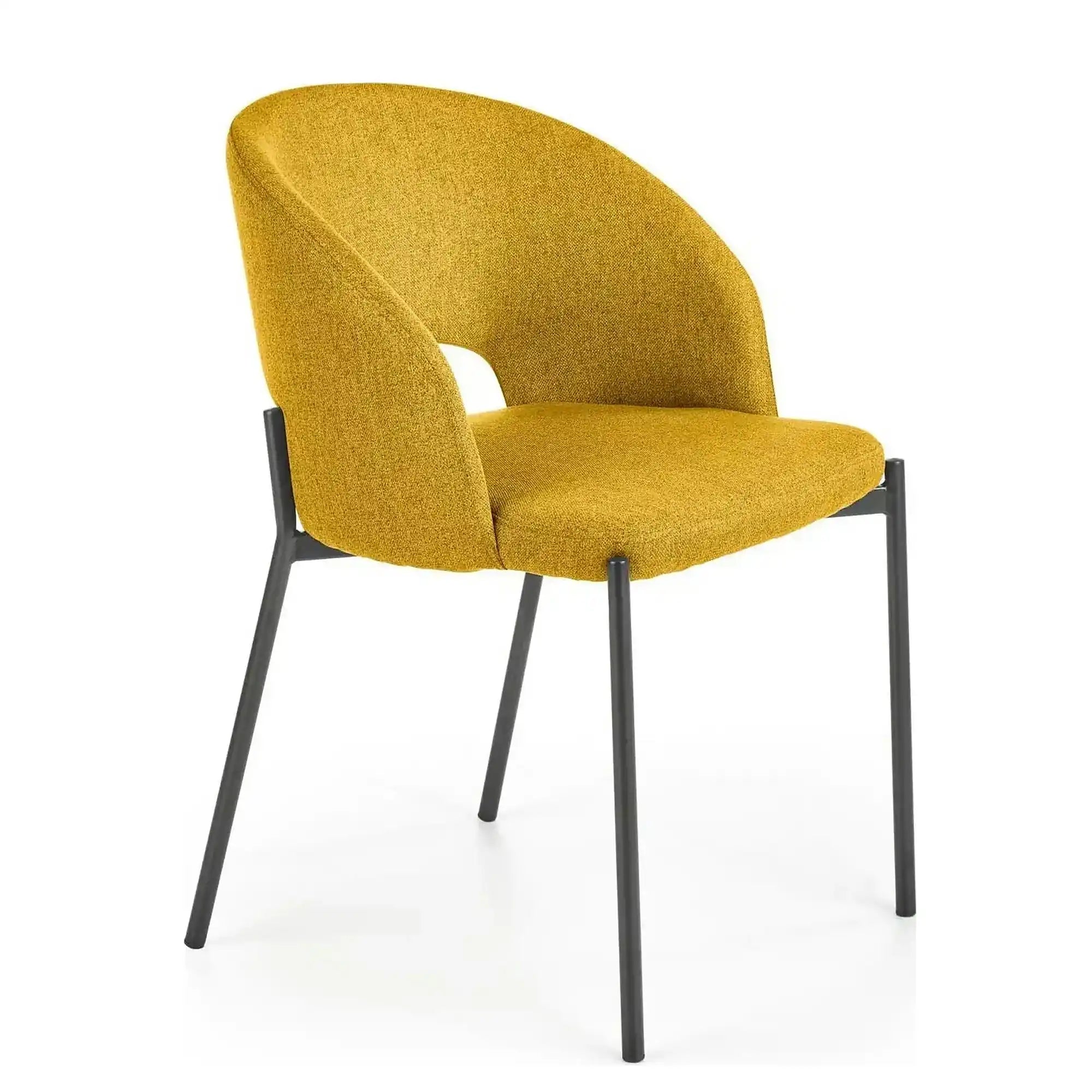 Scaun K373, galben/negru, stofa clasica/metal, 51x57x77 cm