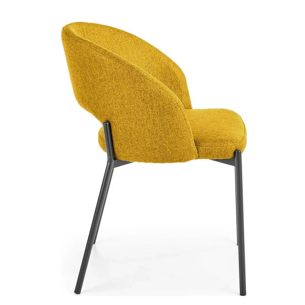 Scaun K373, galben/negru, stofa clasica/metal, 51x57x77 cm