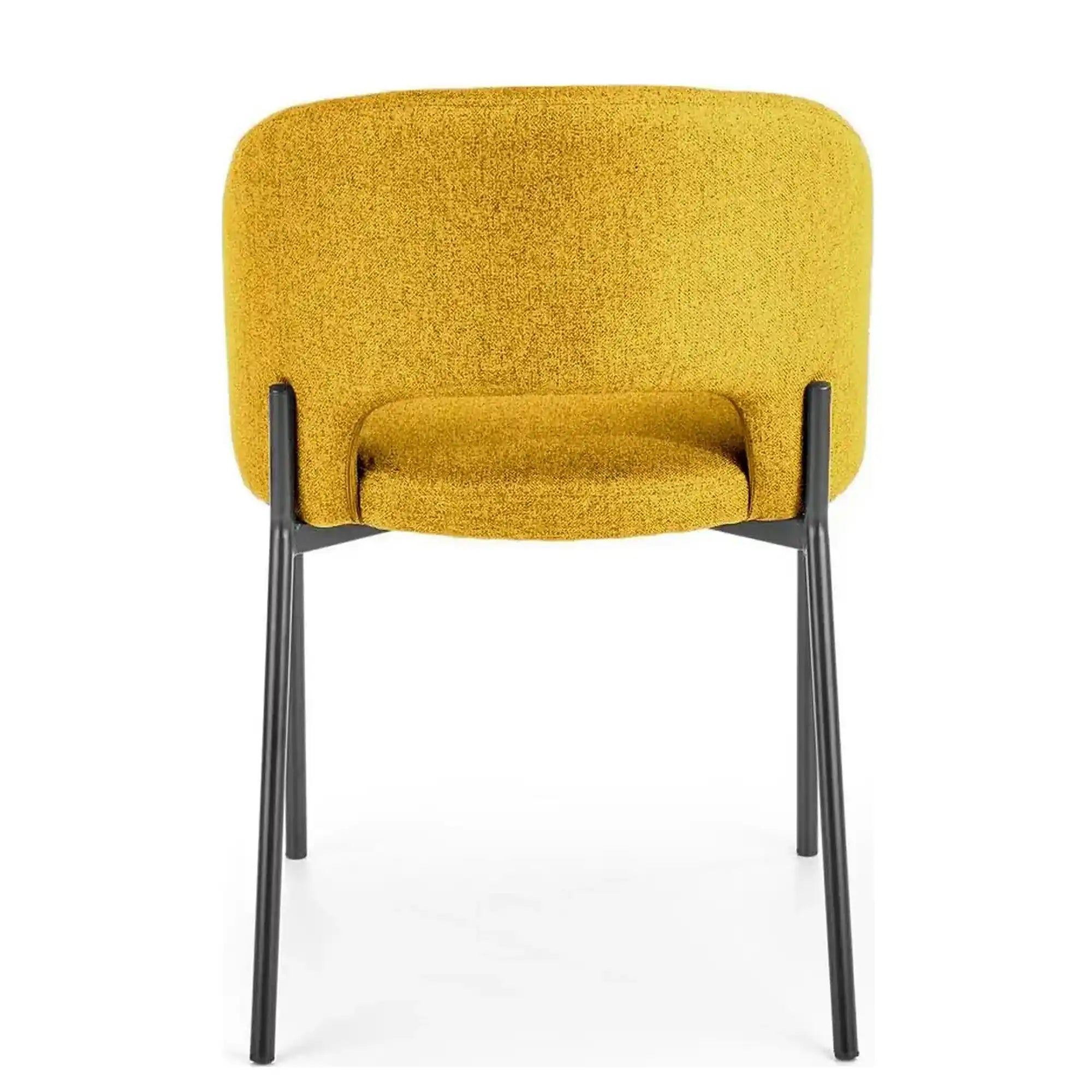 Scaun K373, galben/negru, stofa clasica/metal, 51x57x77 cm