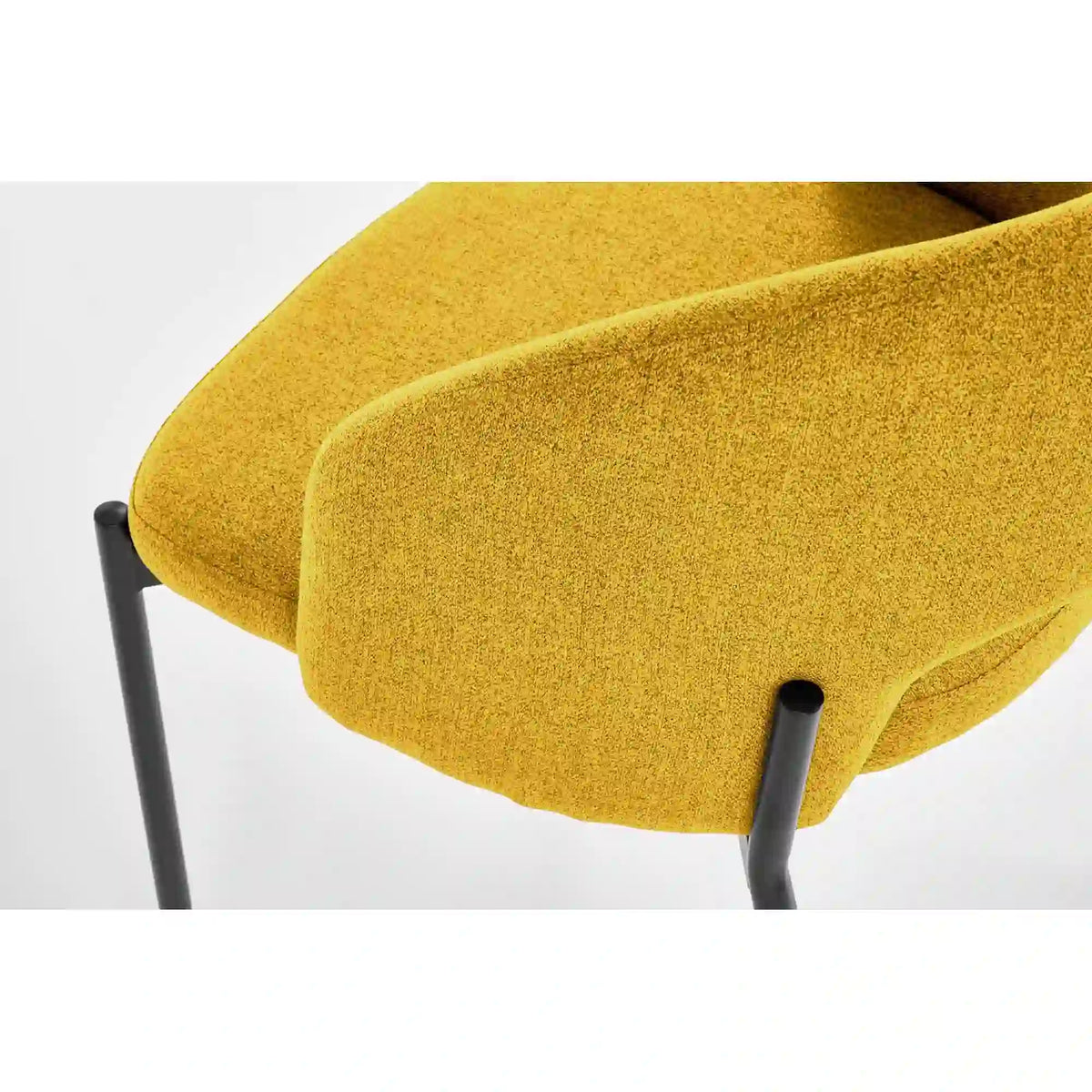 Scaun K373, galben/negru, stofa clasica/metal, 51x57x77 cm