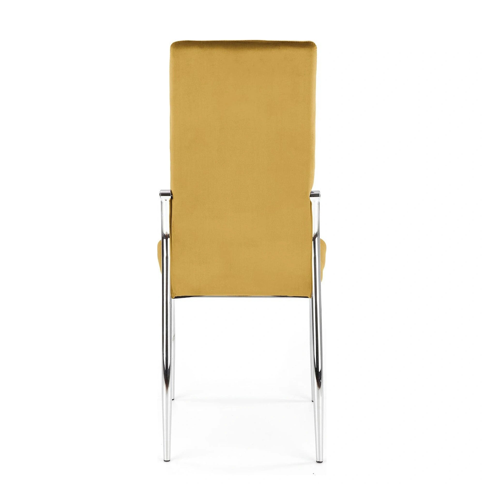Scaun K416, galben mustar, stofa catifelata, 43x54x101 cm