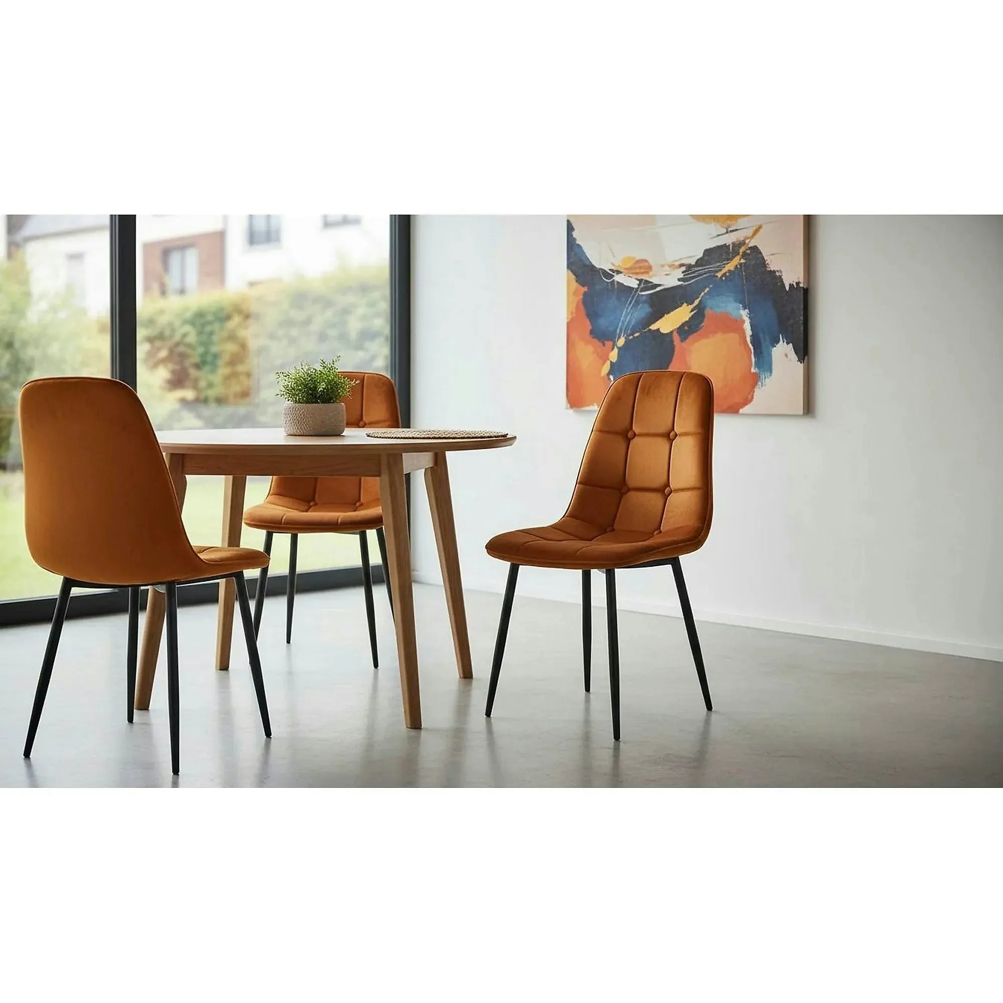 Scaun K417, caramiziu, stofa catifelata/metal, 44x56x87 cm