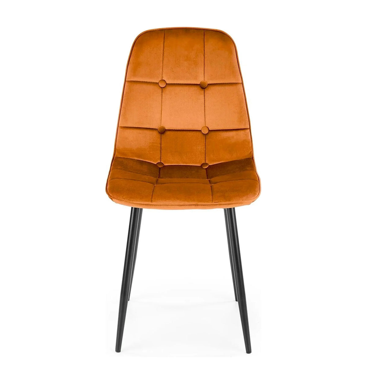 Scaun K417, caramiziu, stofa catifelata/metal, 44x56x87 cm
