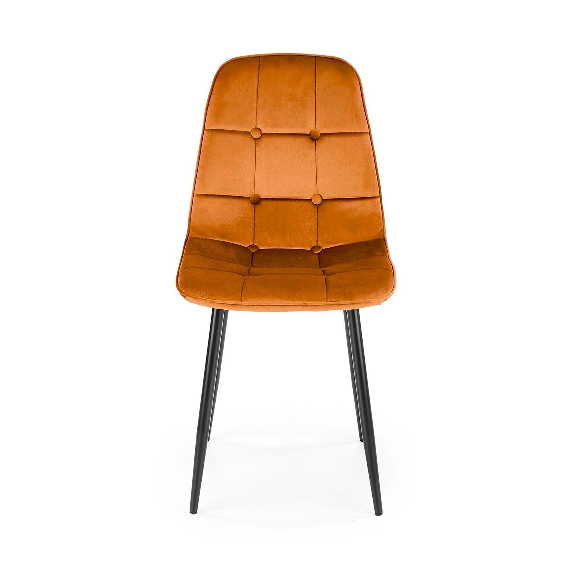 Scaun K417, caramiziu, stofa catifelata/metal, 44x56x87 cm