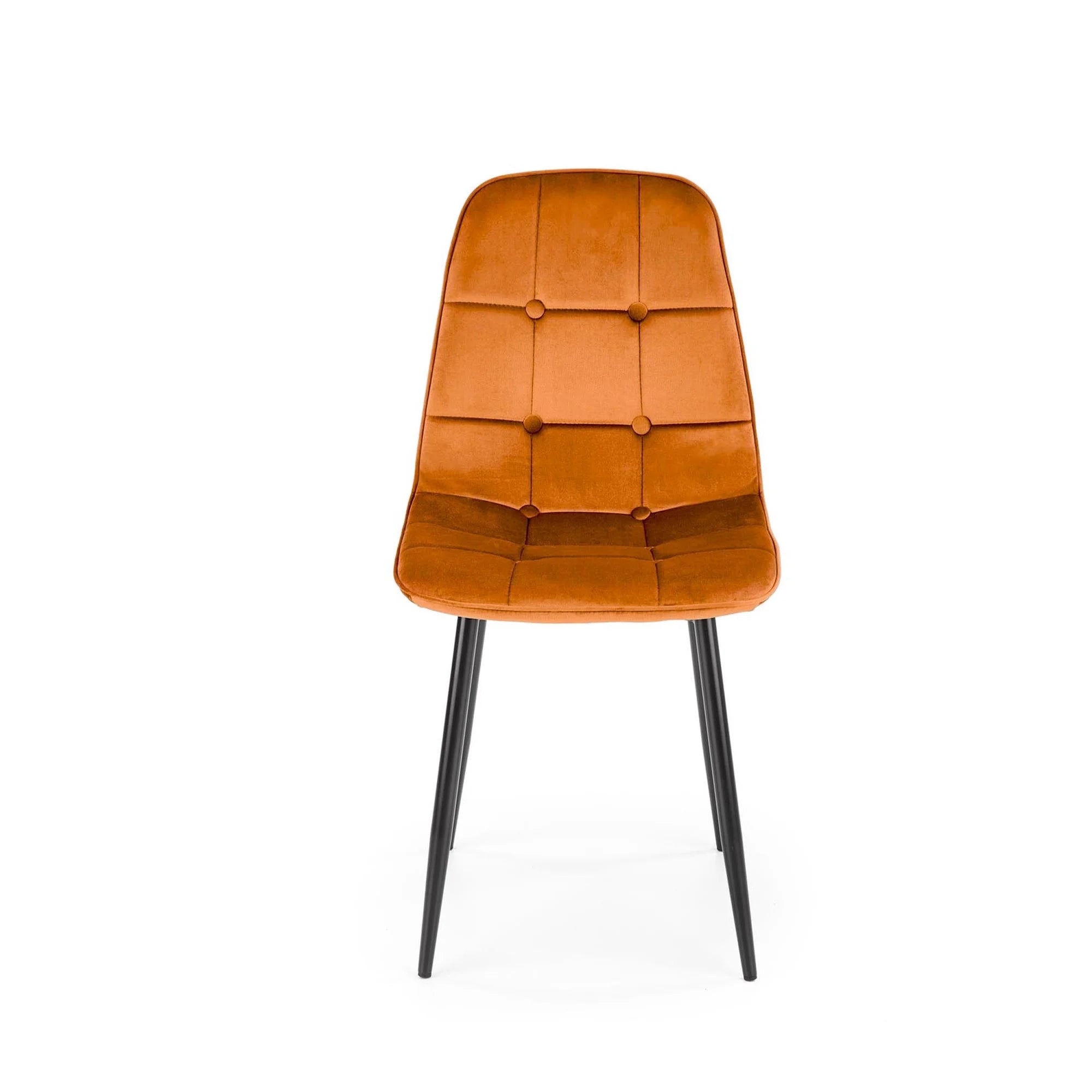 Scaun K417, caramiziu, stofa catifelata/metal, 44x56x87 cm