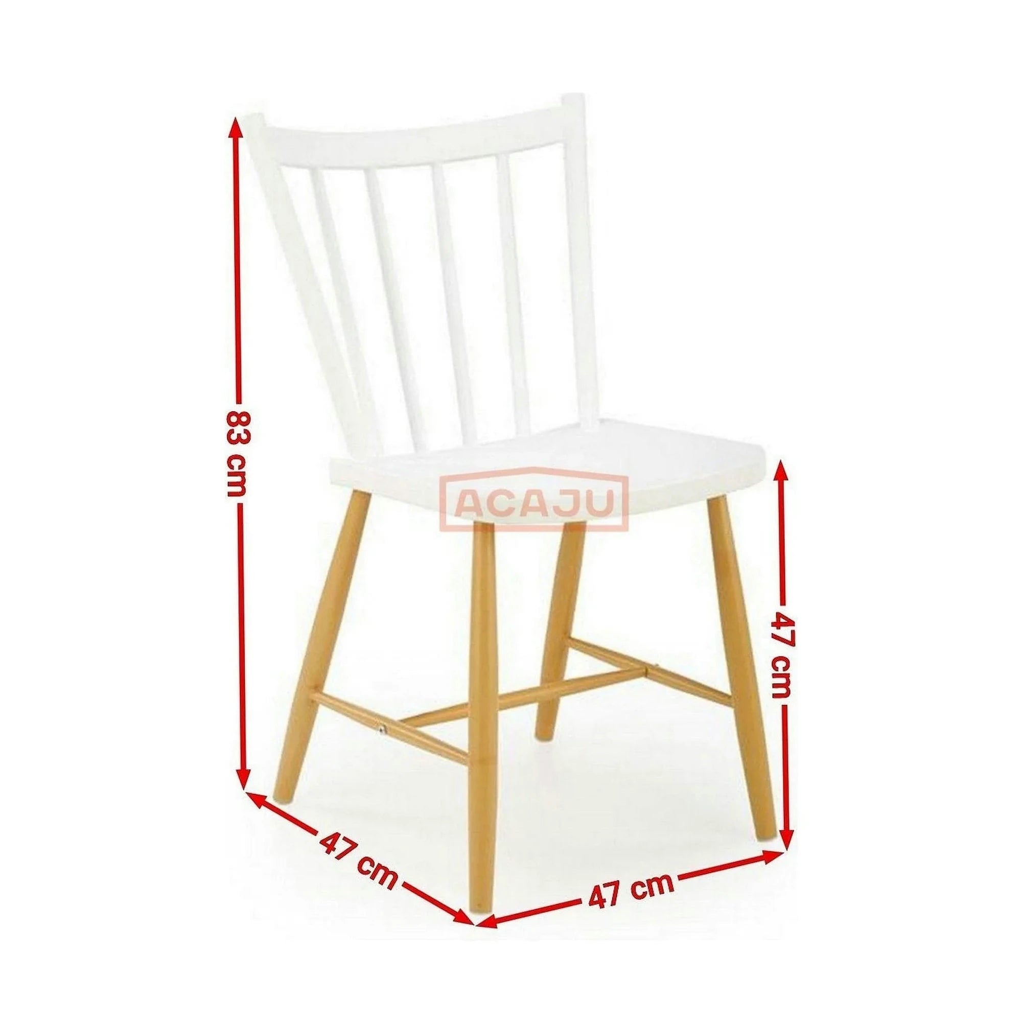 Scaun K419, alb/stejar, polipropilena, 47x47x83 cm