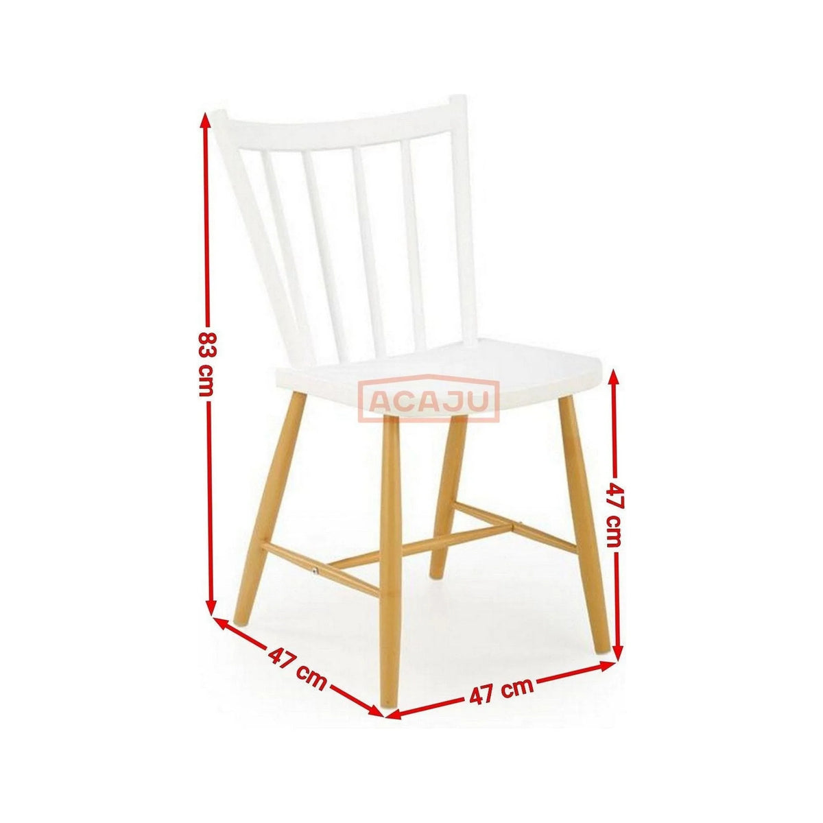 Scaun K419, alb/stejar, polipropilena, 47x47x83 cm