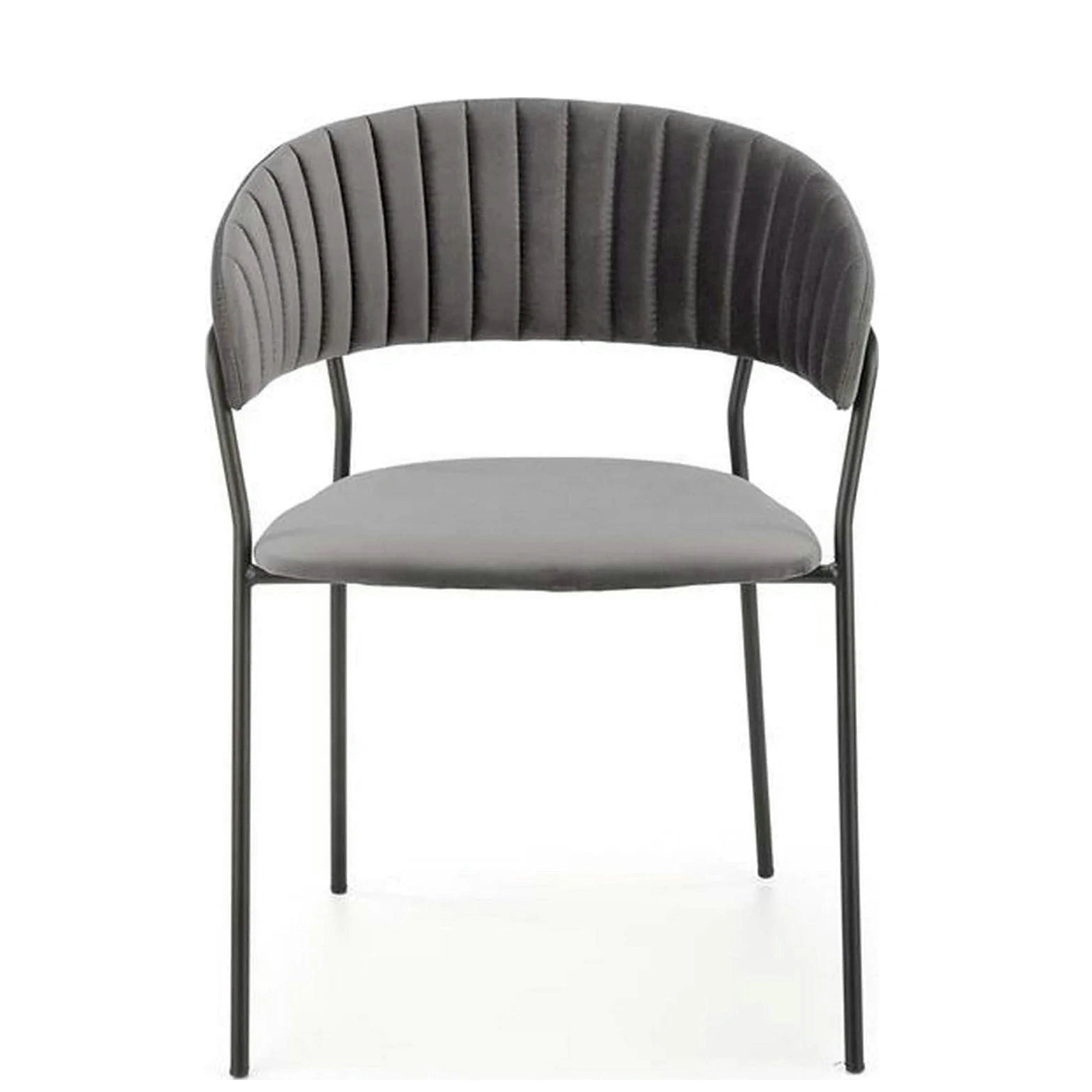 Scaun K426, gri/negru, stofa catifelata/metal, 57x54x79 cm