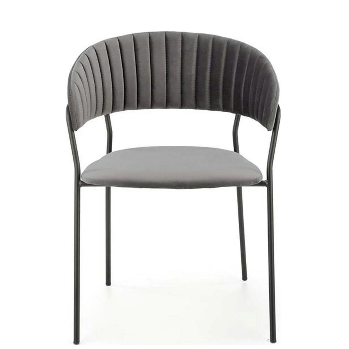 Scaun K426, gri/negru, stofa catifelata/metal, 57x54x79 cm