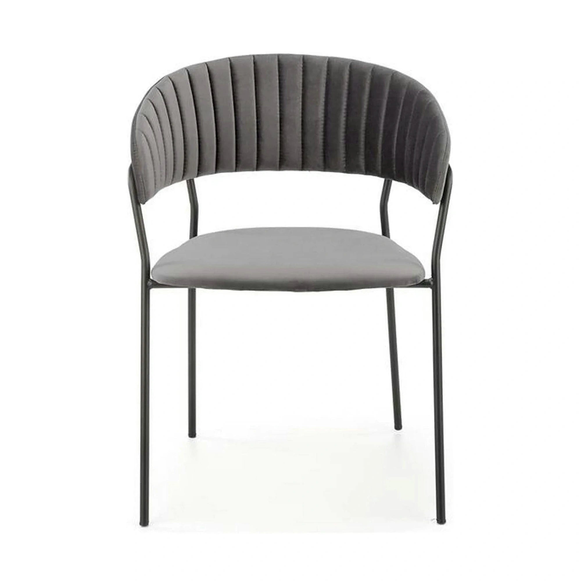 Scaun K426, gri/negru, stofa catifelata/metal, 57x54x79 cm