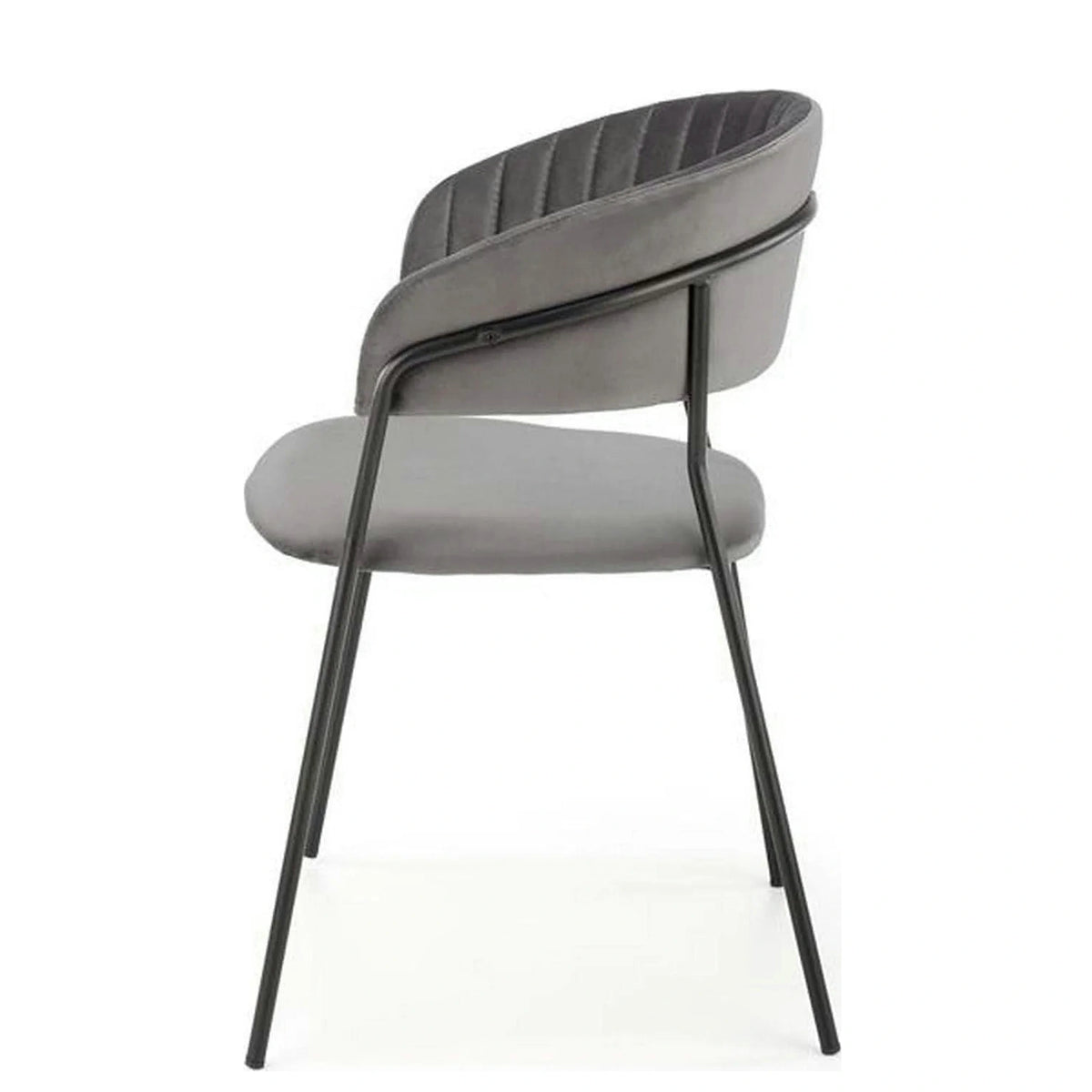 Scaun K426, gri/negru, stofa catifelata/metal, 57x54x79 cm