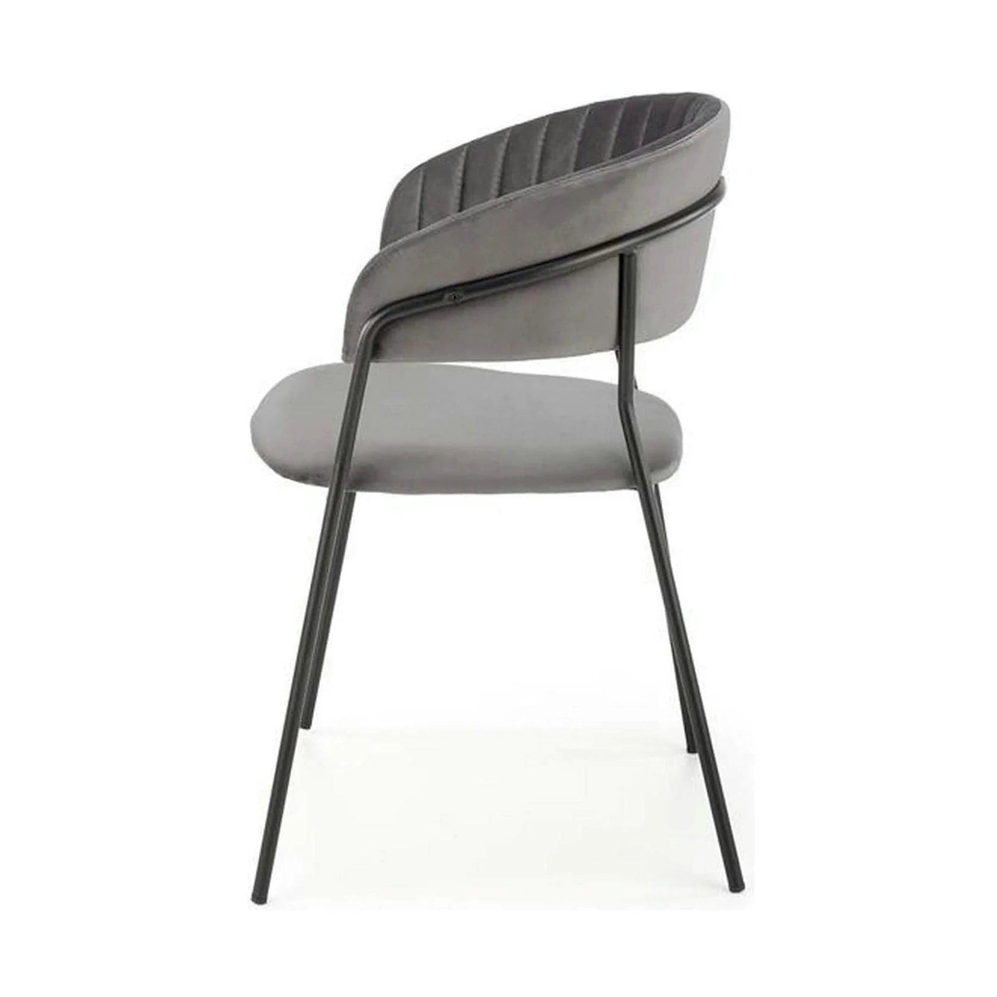 Scaun K426, gri/negru, stofa catifelata/metal, 57x54x79 cm