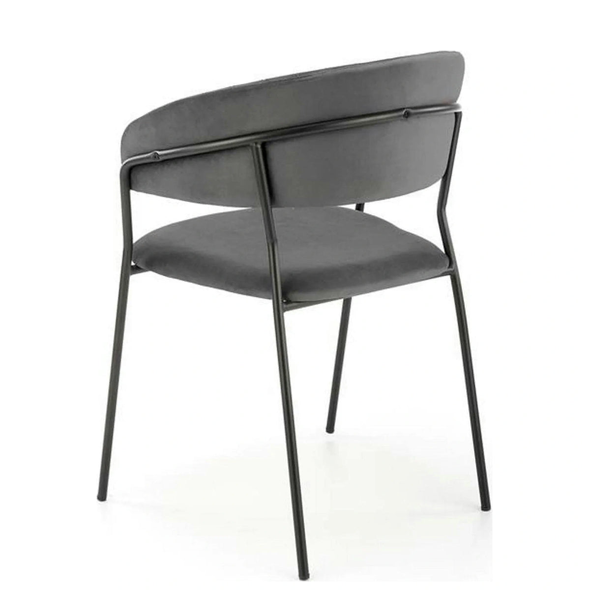 Scaun K426, gri/negru, stofa catifelata/metal, 57x54x79 cm