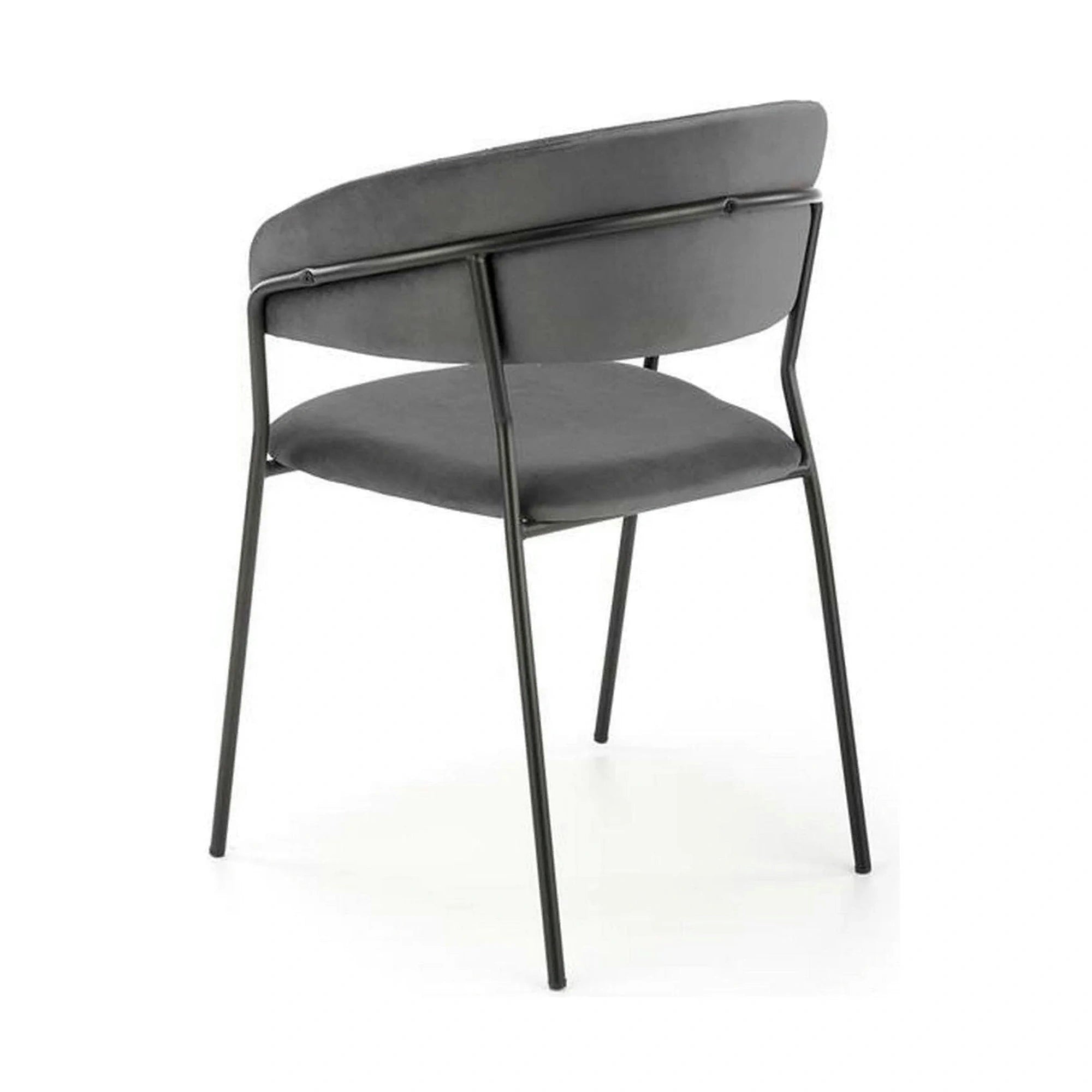 Scaun K426, gri/negru, stofa catifelata/metal, 57x54x79 cm
