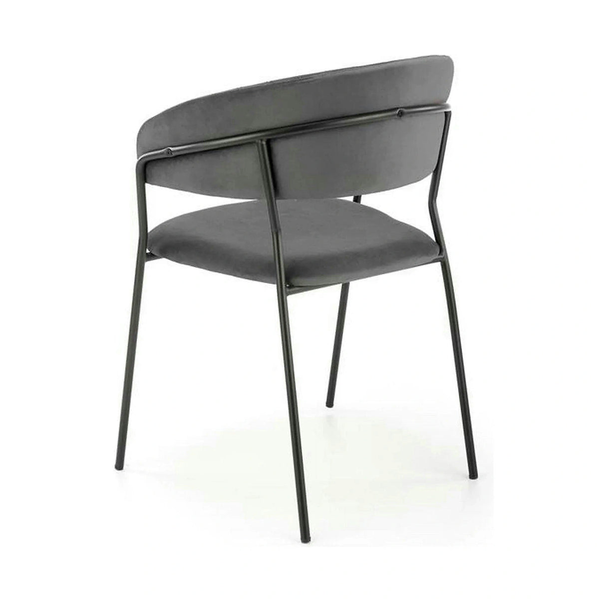 Scaun K426, gri/negru, stofa catifelata/metal, 57x54x79 cm