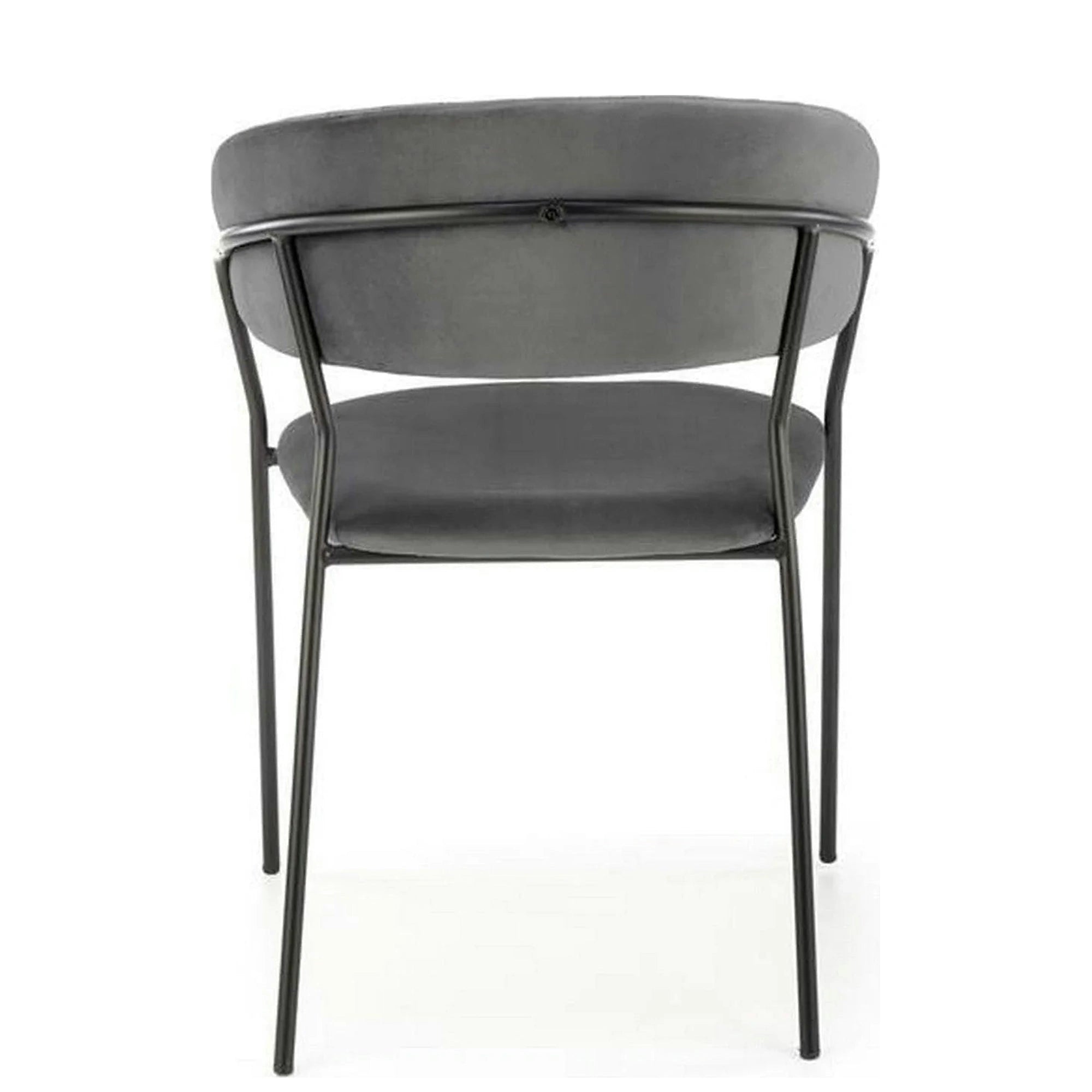 Scaun K426, gri/negru, stofa catifelata/metal, 57x54x79 cm