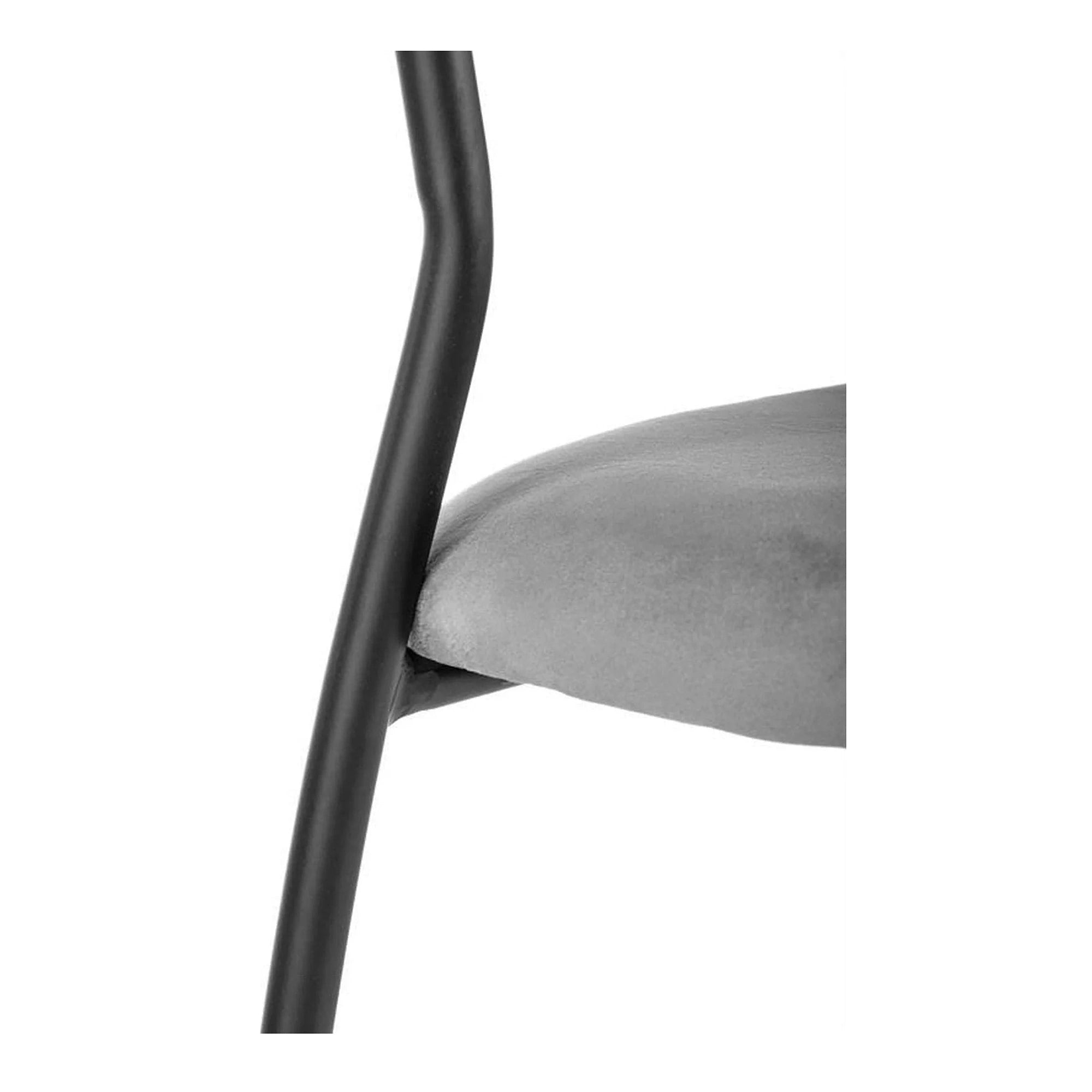 Scaun K426, gri/negru, stofa catifelata/metal, 57x54x79 cm