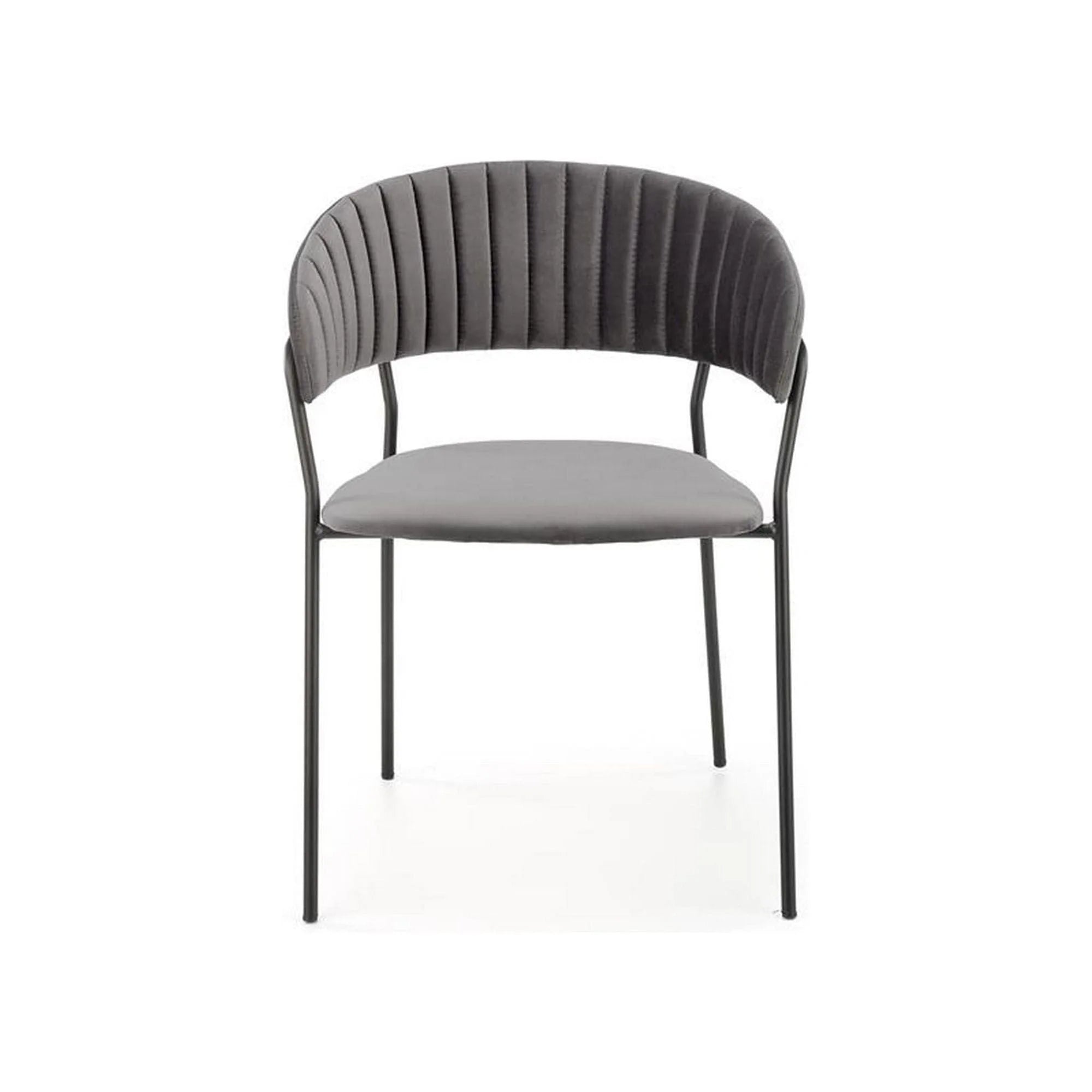 Scaun K426, gri/negru, stofa catifelata/metal, 57x54x79 cm