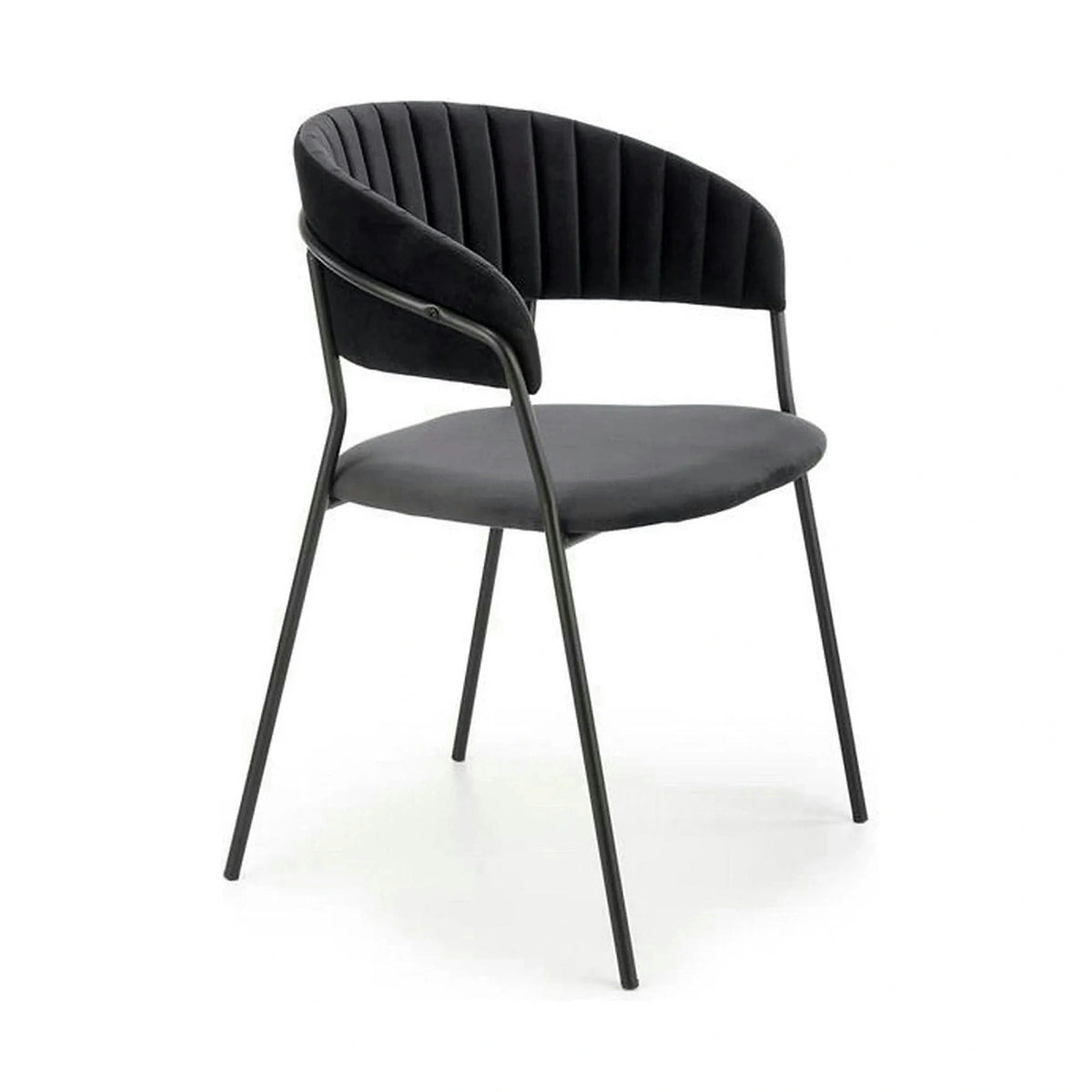 Scaun K426, negru, stofa catifelata/metal, 57x54x79 cm