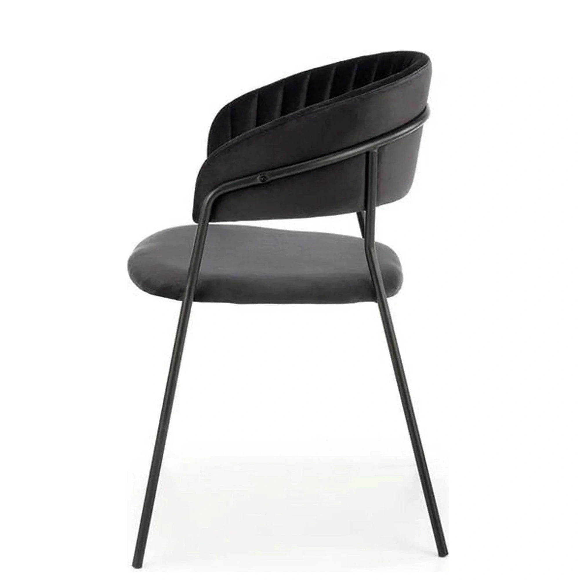 Scaun K426, negru, stofa catifelata/metal, 57x54x79 cm