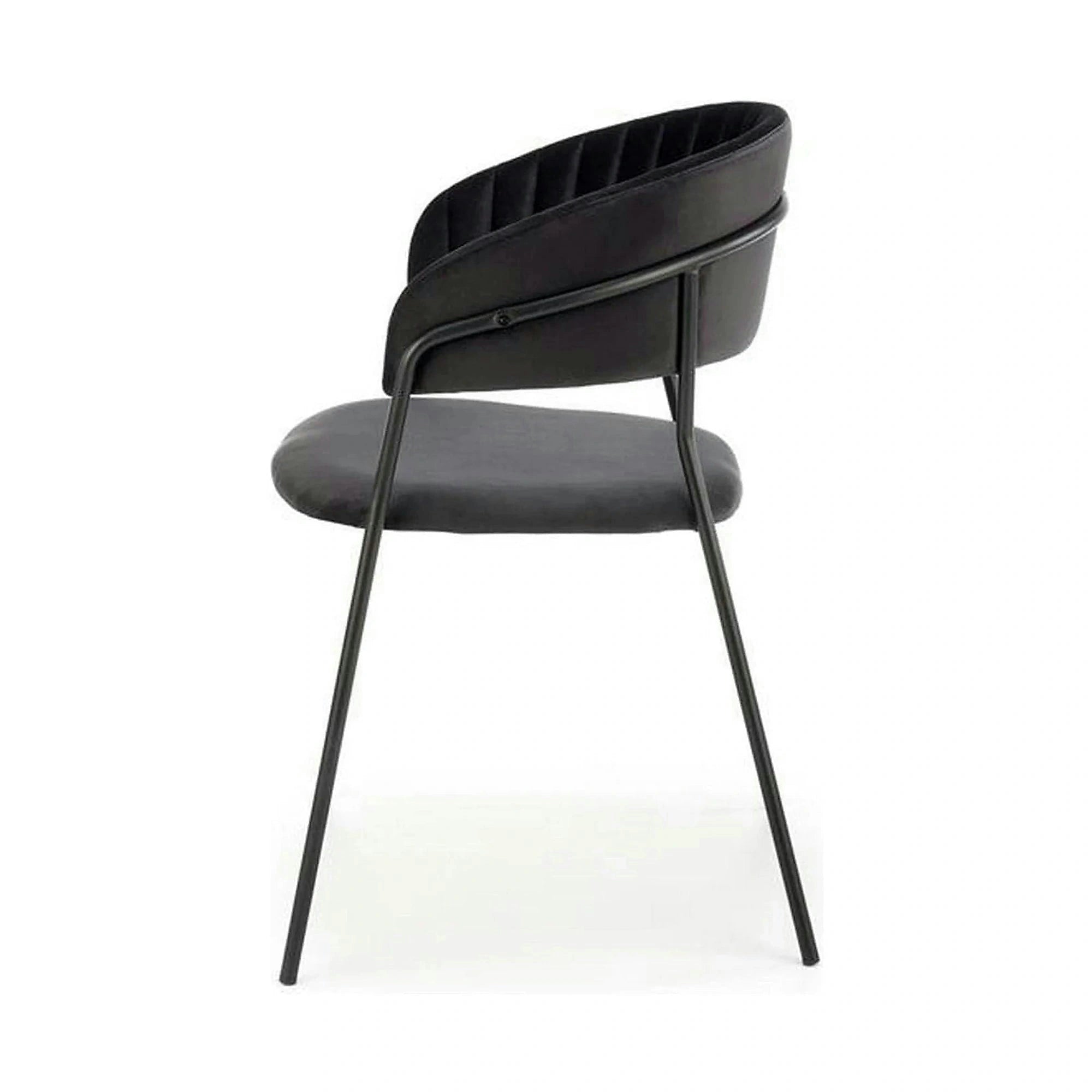Scaun K426, negru, stofa catifelata/metal, 57x54x79 cm