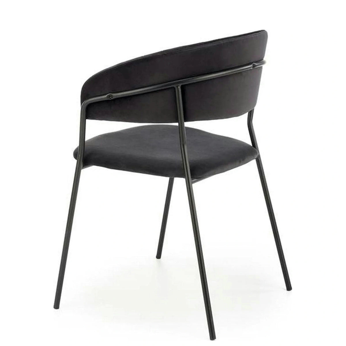Scaun K426, negru, stofa catifelata/metal, 57x54x79 cm