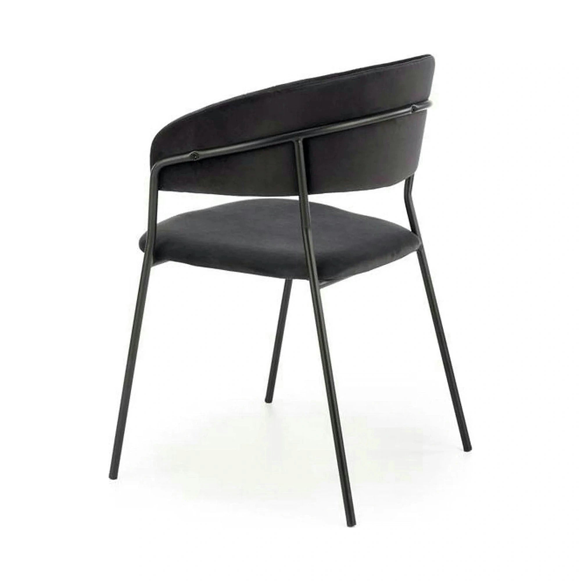 Scaun K426, negru, stofa catifelata/metal, 57x54x79 cm