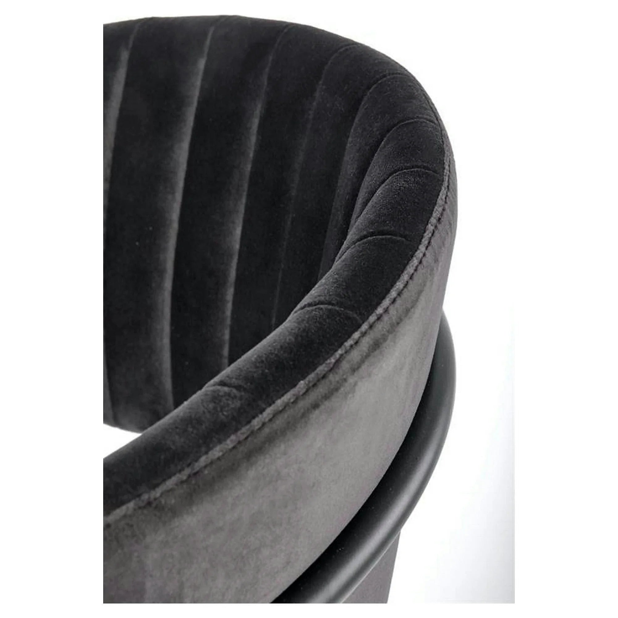 Scaun K426, negru, stofa catifelata/metal, 57x54x79 cm