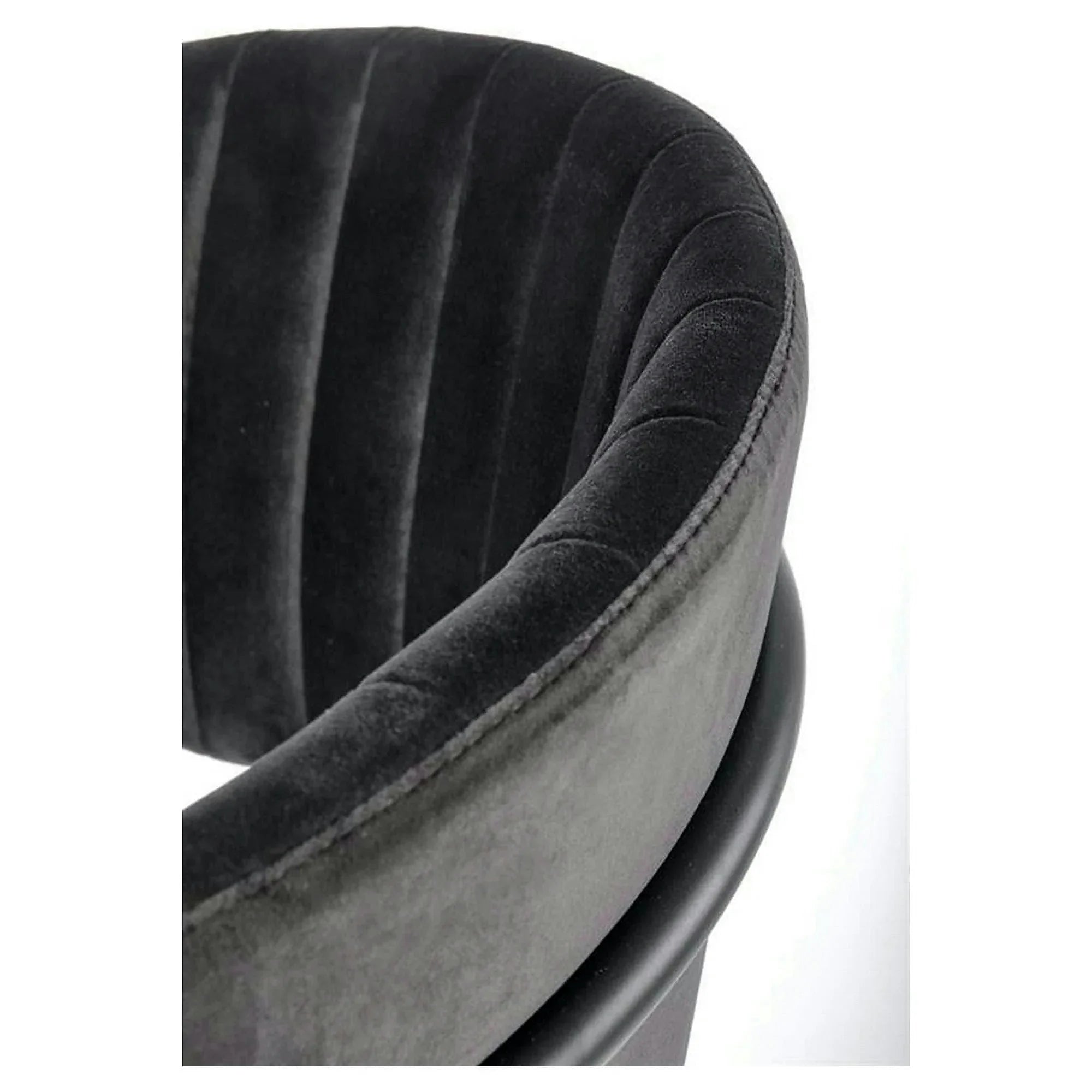Scaun K426, negru, stofa catifelata/metal, 57x54x79 cm