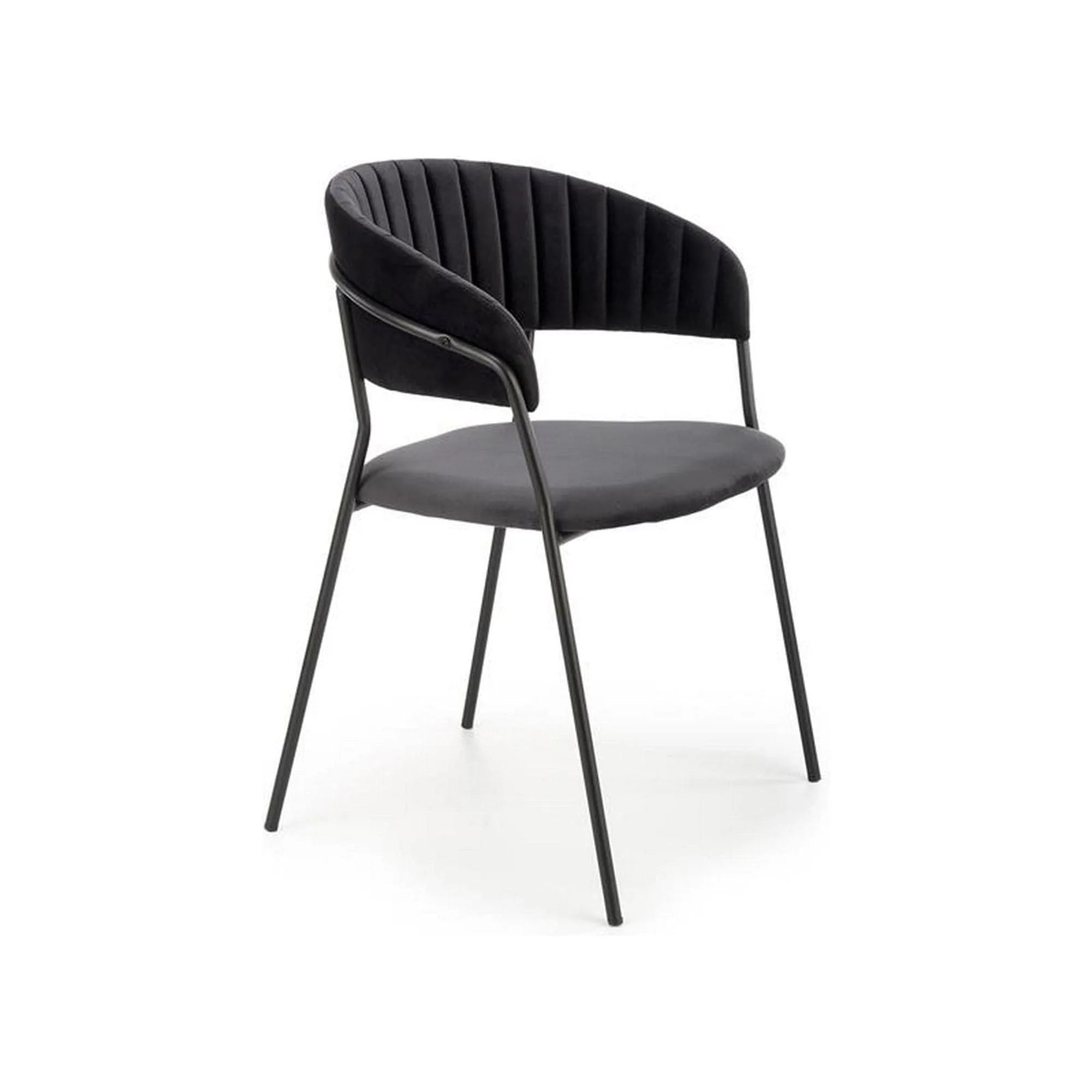 Scaun K426, negru, stofa catifelata/metal, 57x54x79 cm