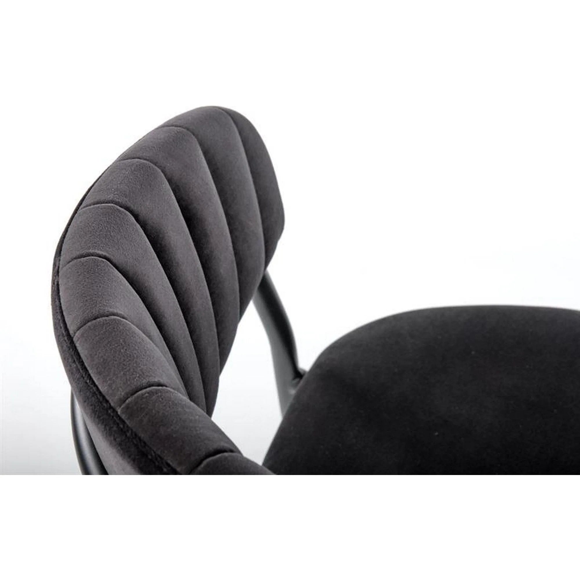 Scaun K426, negru, stofa catifelata/metal, 57x54x79 cm