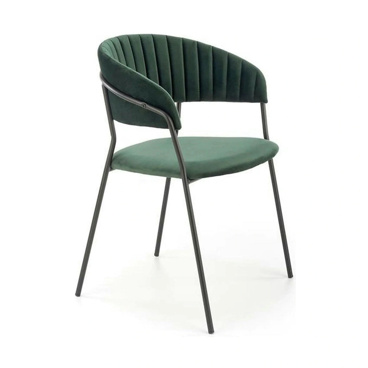 Scaun K426, verde inchis/negru, stofa catifelata/metal, 57x54x79 cm