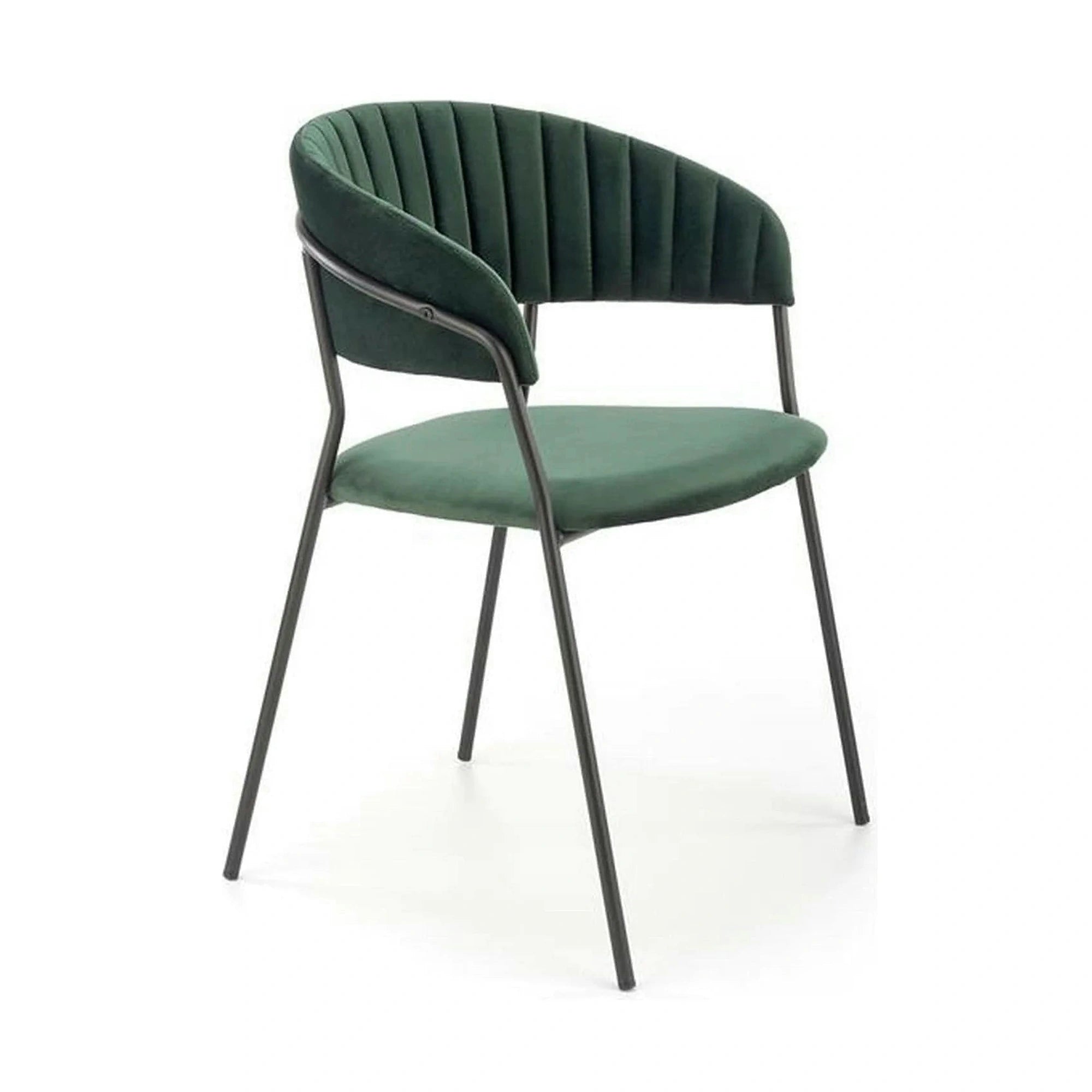 Scaun K426, verde inchis/negru, stofa catifelata/metal, 57x54x79 cm