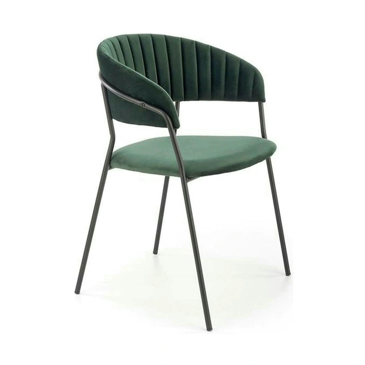 Scaun K426, verde inchis/negru, stofa catifelata/metal, 57x54x79 cm