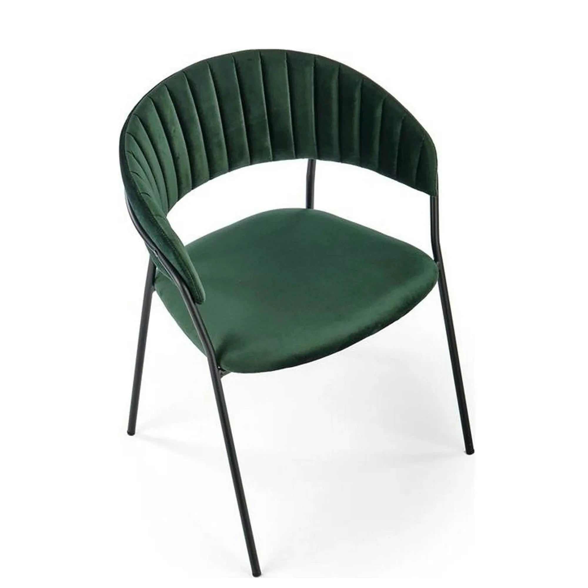 Scaun K426, verde inchis/negru, stofa catifelata/metal, 57x54x79 cm