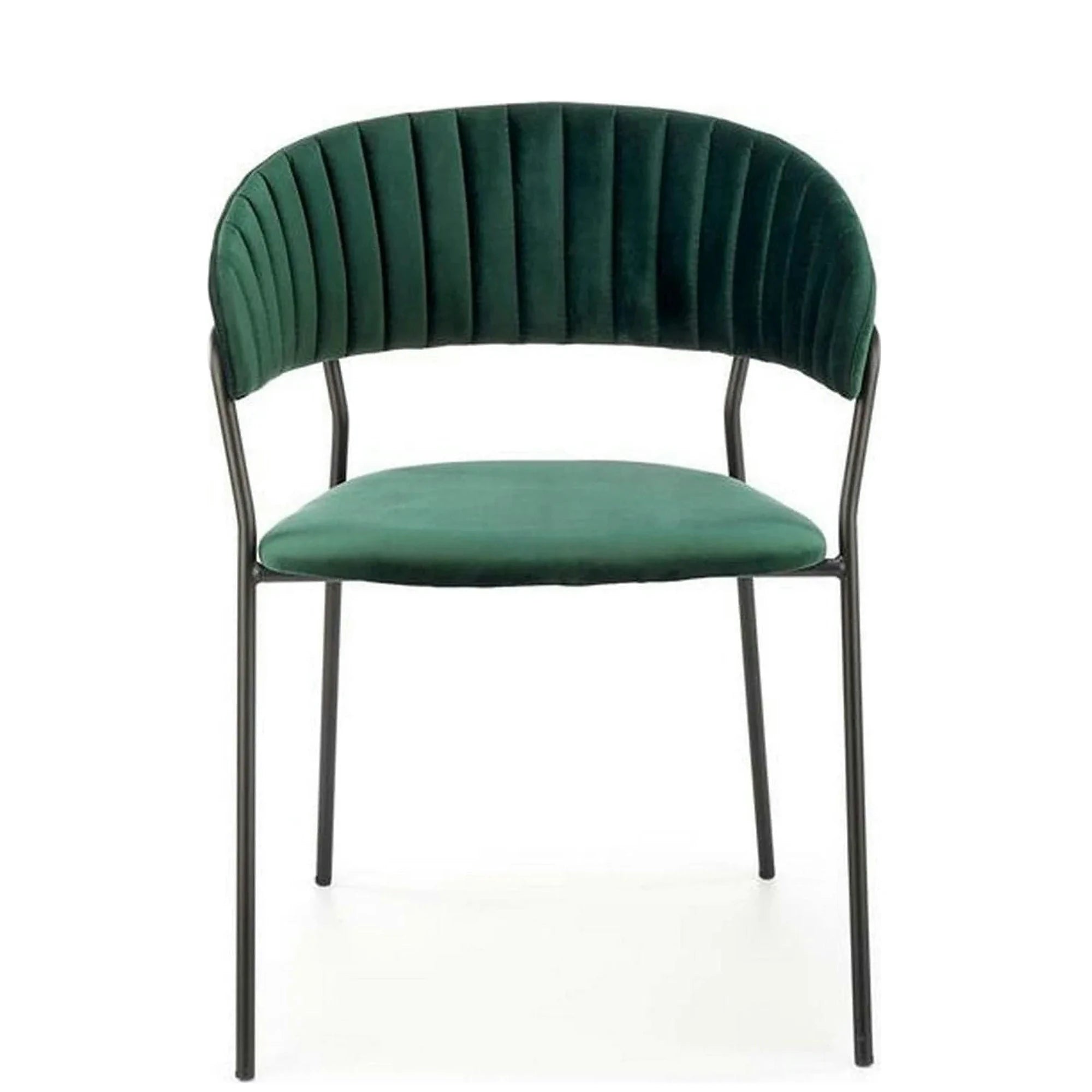 Scaun K426, verde inchis/negru, stofa catifelata/metal, 57x54x79 cm