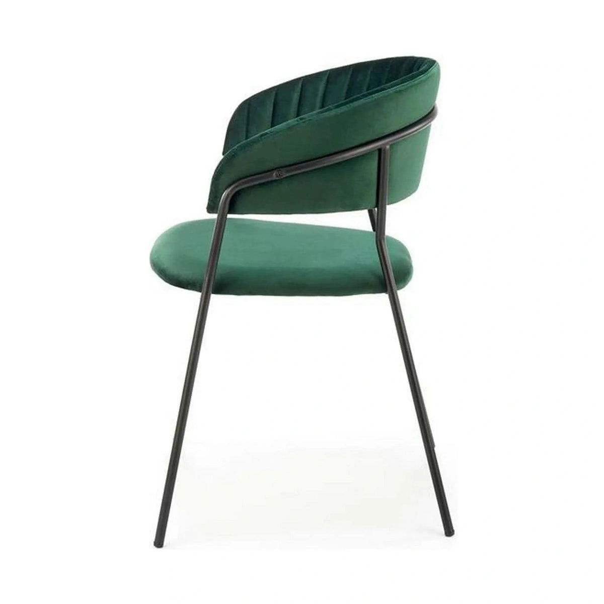 Scaun K426, verde inchis/negru, stofa catifelata/metal, 57x54x79 cm