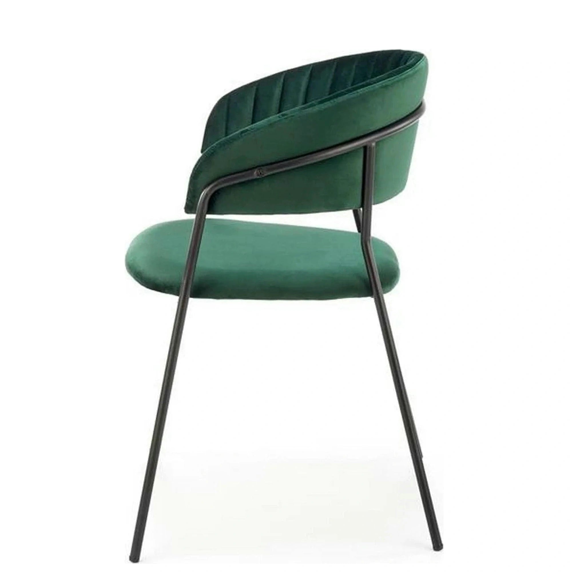 Scaun K426, verde inchis/negru, stofa catifelata/metal, 57x54x79 cm