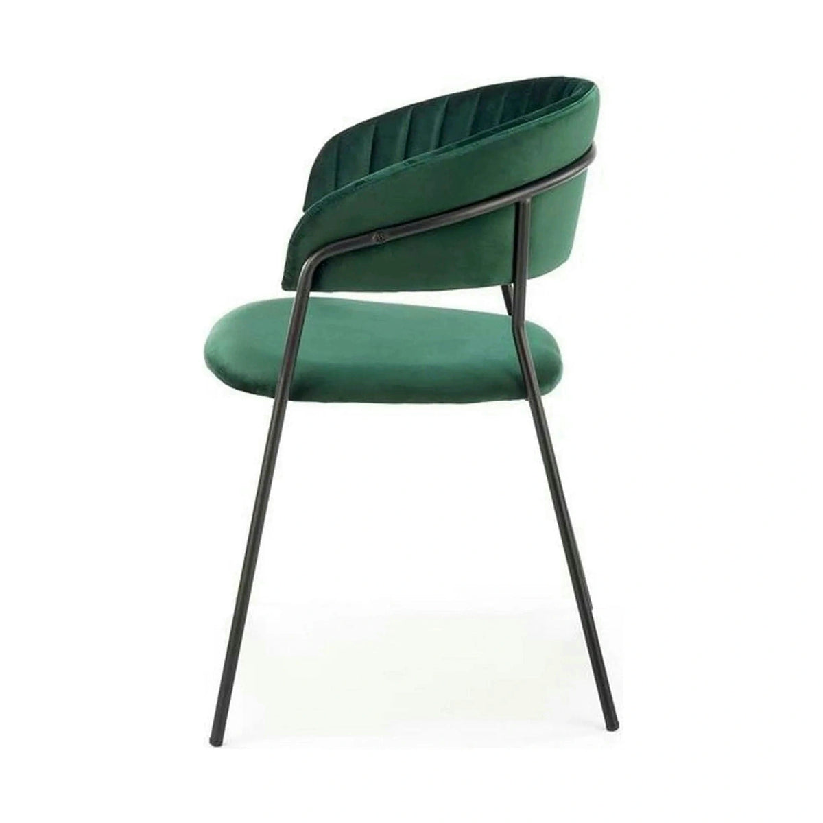 Scaun K426, verde inchis/negru, stofa catifelata/metal, 57x54x79 cm