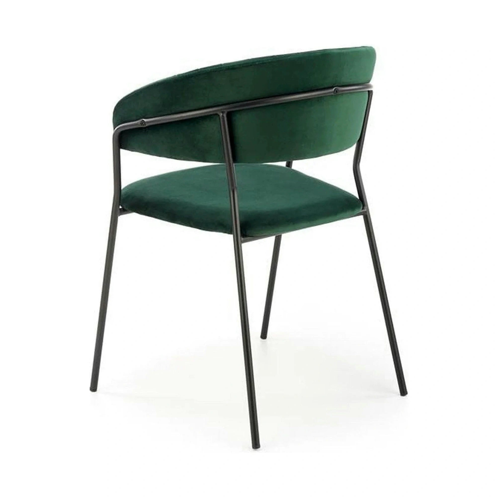 Scaun K426, verde inchis/negru, stofa catifelata/metal, 57x54x79 cm