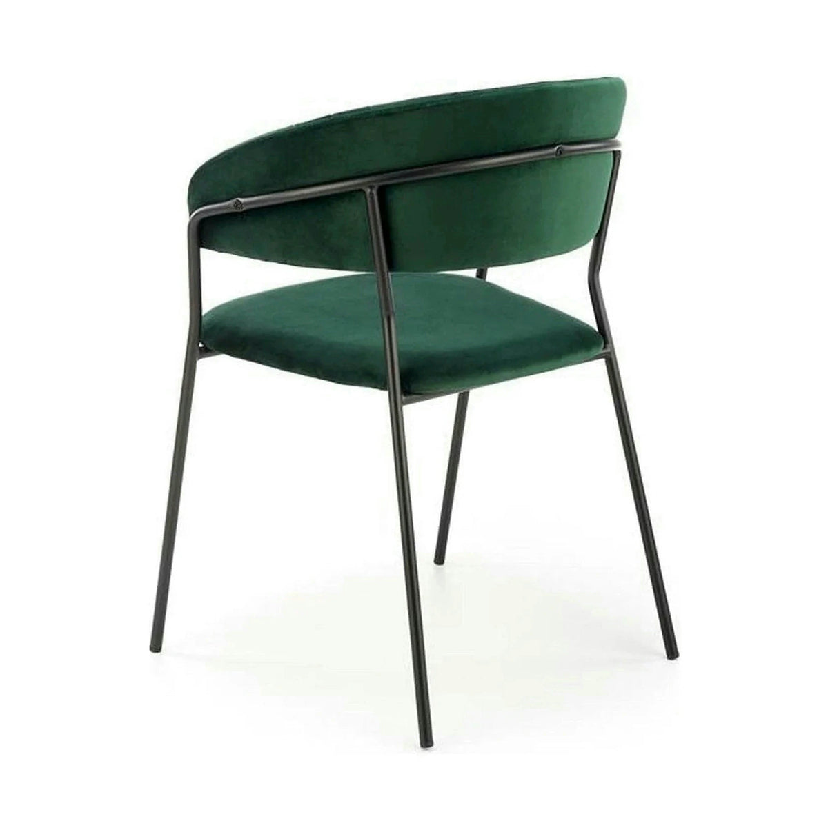 Scaun K426, verde inchis/negru, stofa catifelata/metal, 57x54x79 cm