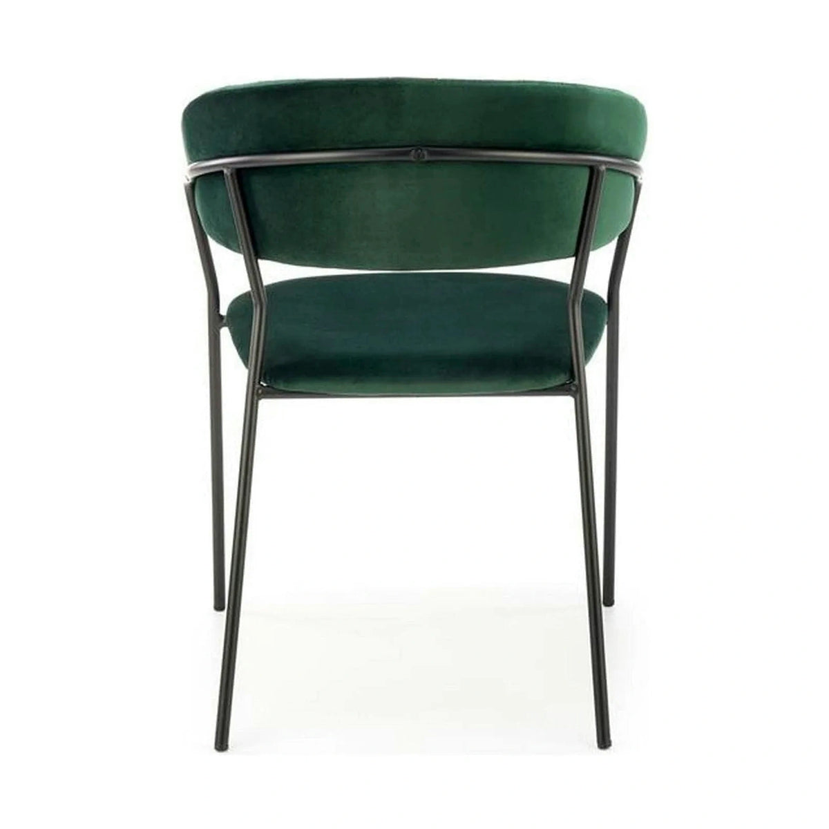 Scaun K426, verde inchis/negru, stofa catifelata/metal, 57x54x79 cm