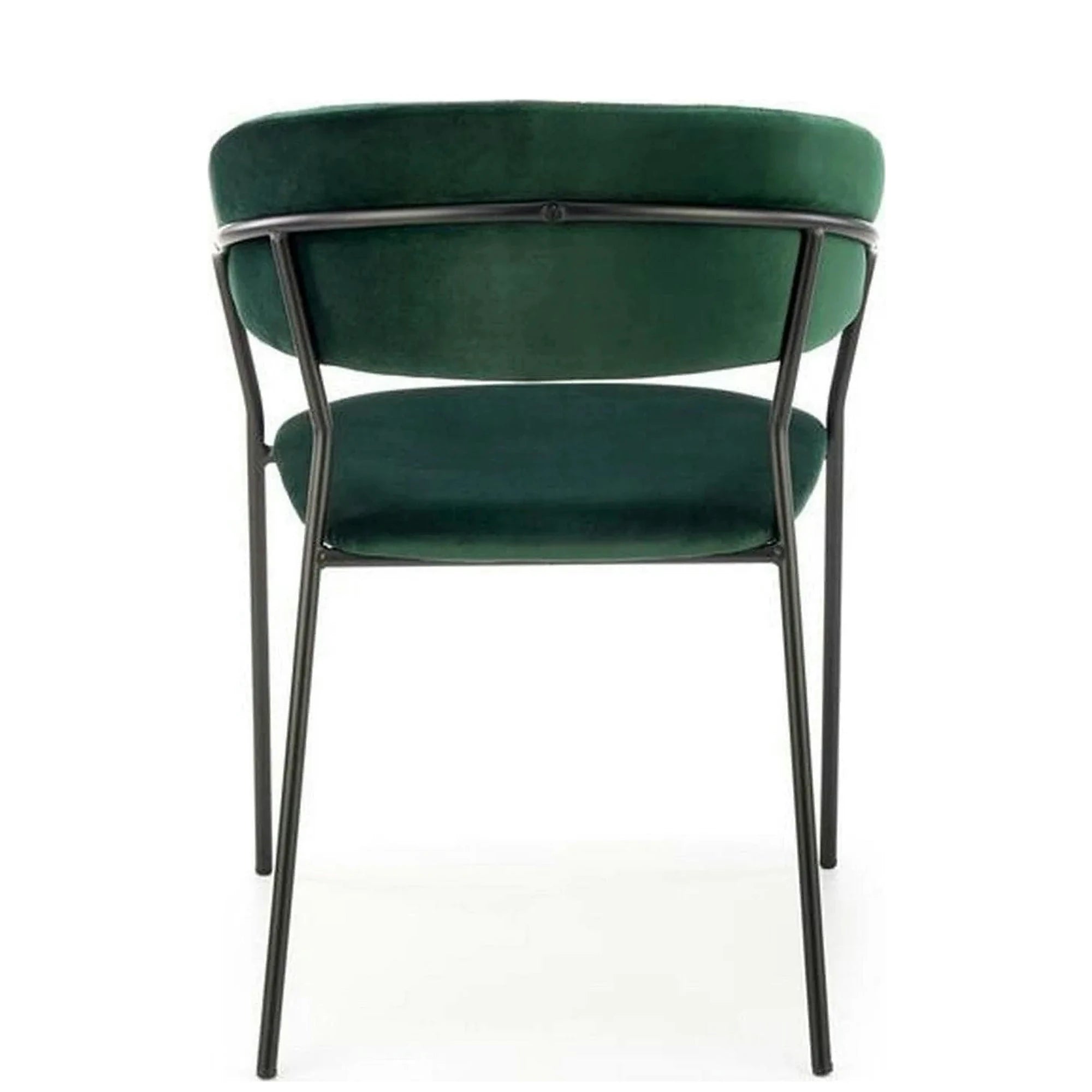 Scaun K426, verde inchis/negru, stofa catifelata/metal, 57x54x79 cm